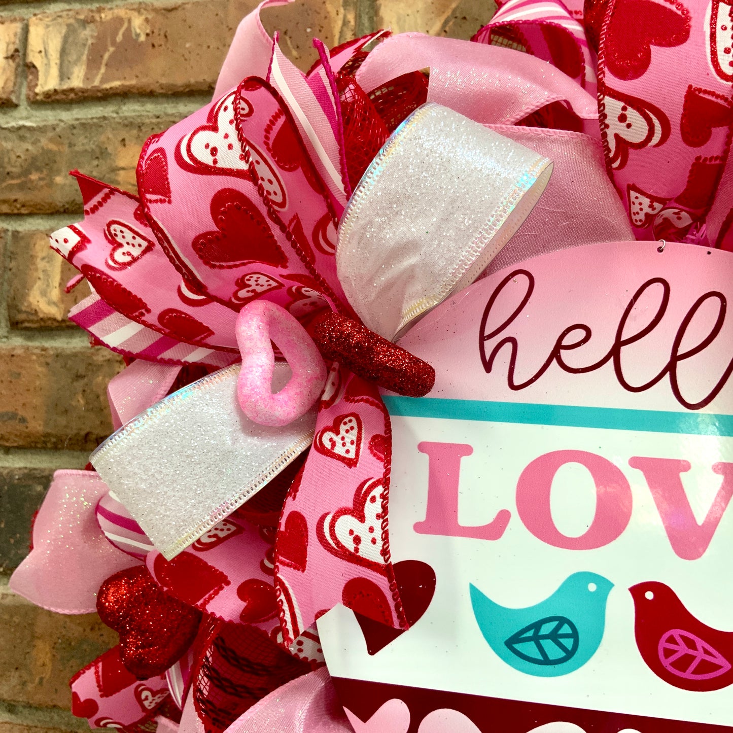Valentines Day Wreath, Valentines Day Door Hanger, Valentine Love Wreath, Valentine Day Heart Wreath, Heart Wreath