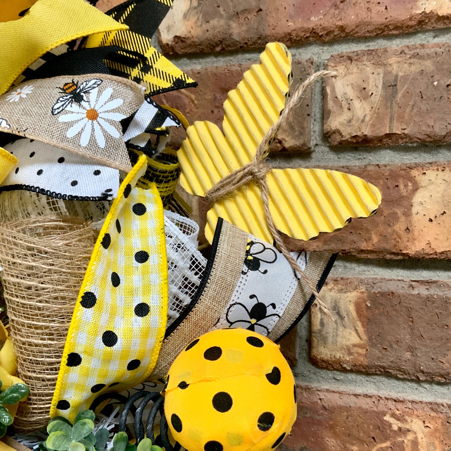 Bee Wreath, Bee Blessed Swag, Large Bee Door Hanger, Bee Hive Decor, Custom Order