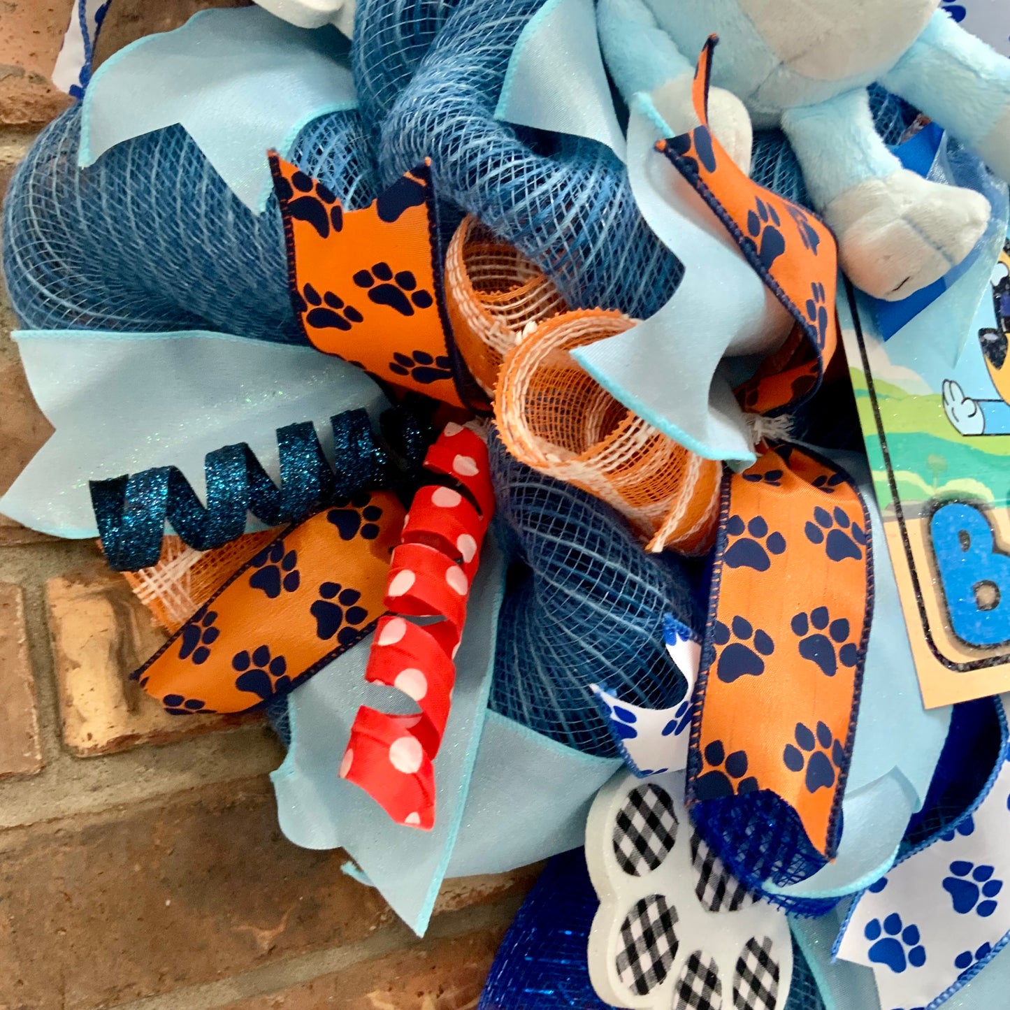 Bluey Wreath, Bluey and Bingo Wreath, Bluey and Muffin Wreath, Bluey Decor, Muffin Decor, Dog Wreath, Dog Decor