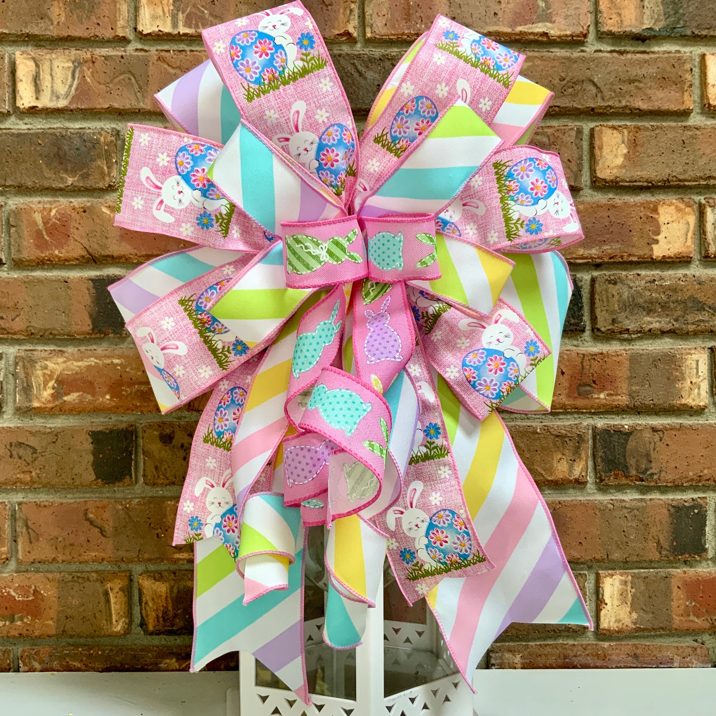 Easter Bow, Easter Rabbit Bow, Easter Bunny Bow, Easter Lantern Bow, Easter Mailbox Bow, Easter Bow For Wreath, 2024