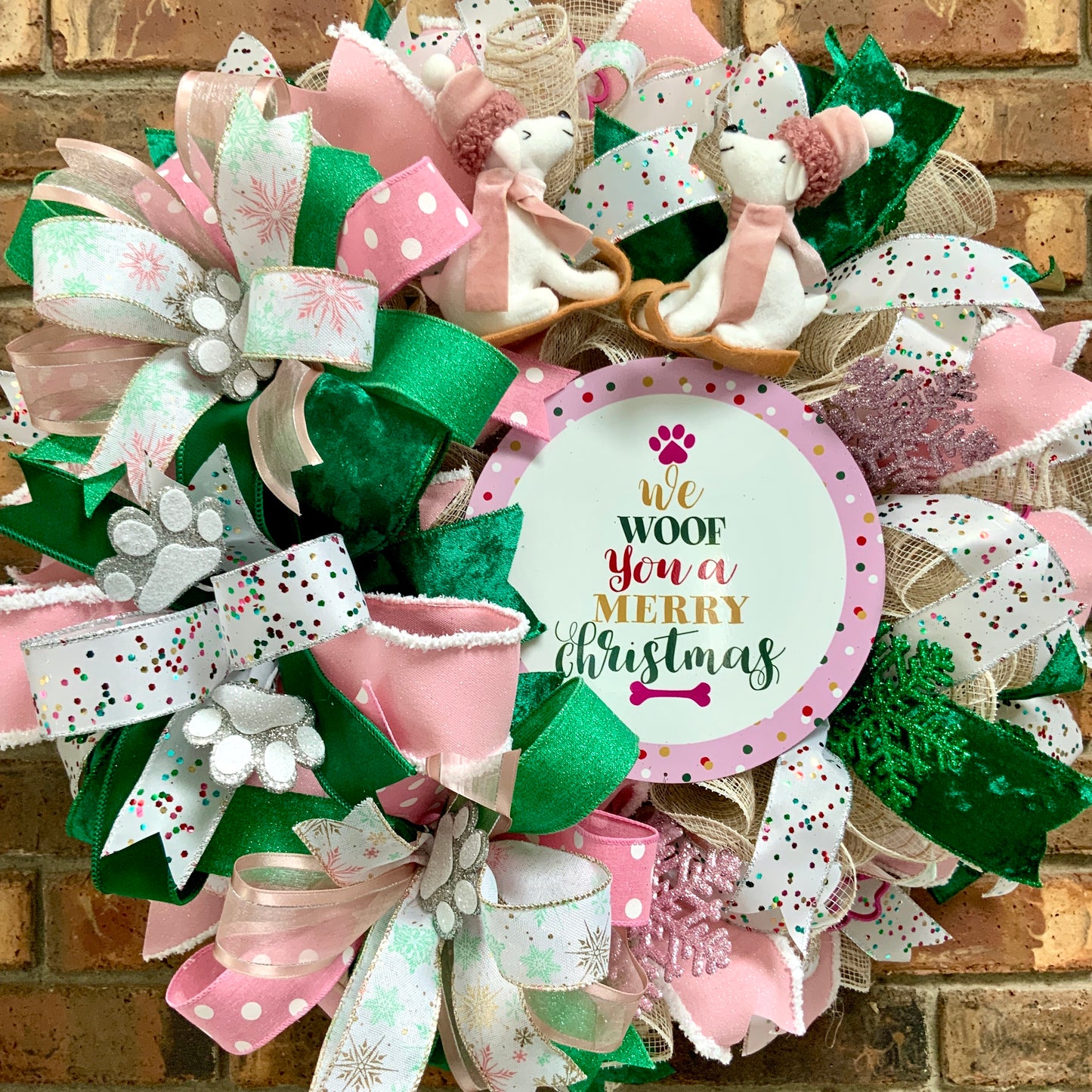 We Woof You A Merry Christmas, Christmas Dog Wreath, Holiday Dog Wreath, Christmas Pet Wreath, Santa Paws Wreath, Dog Wreath