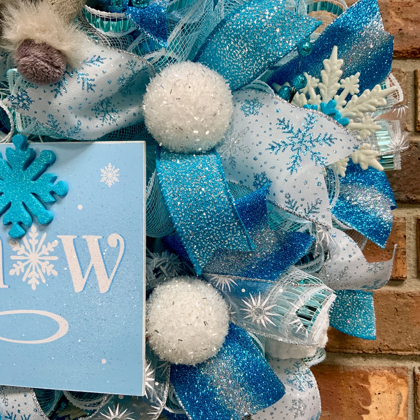 Olaf Wreath, Let It Snow Wreath, Blue Winter Wreath, Winter Snowflake Wreath, Large Winter Wreath, Winter Not Christmas Wreath, 2023