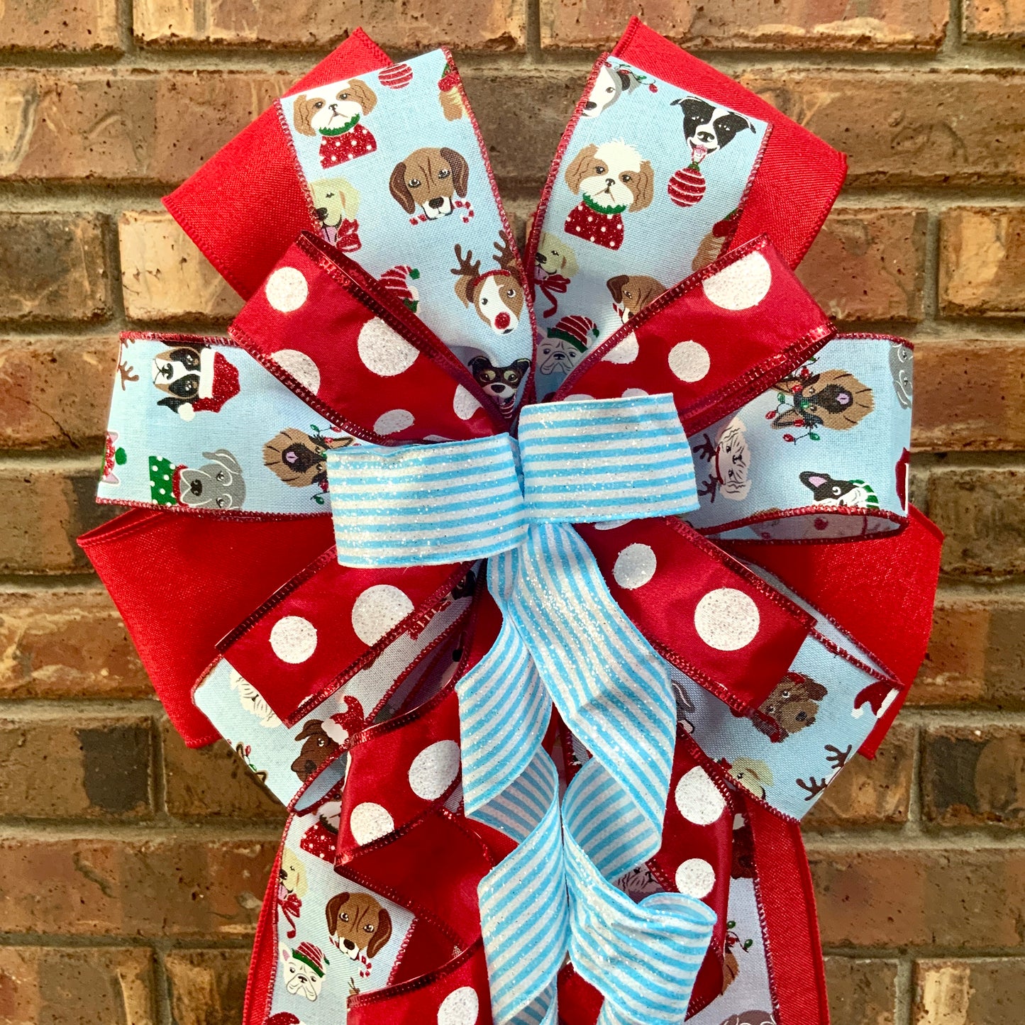 Dog Christmas Bow, Dog Christmas Decor, Christmas Bow, Holiday Lantern Bow, Christmas Mailbox Bow, Dog Decor