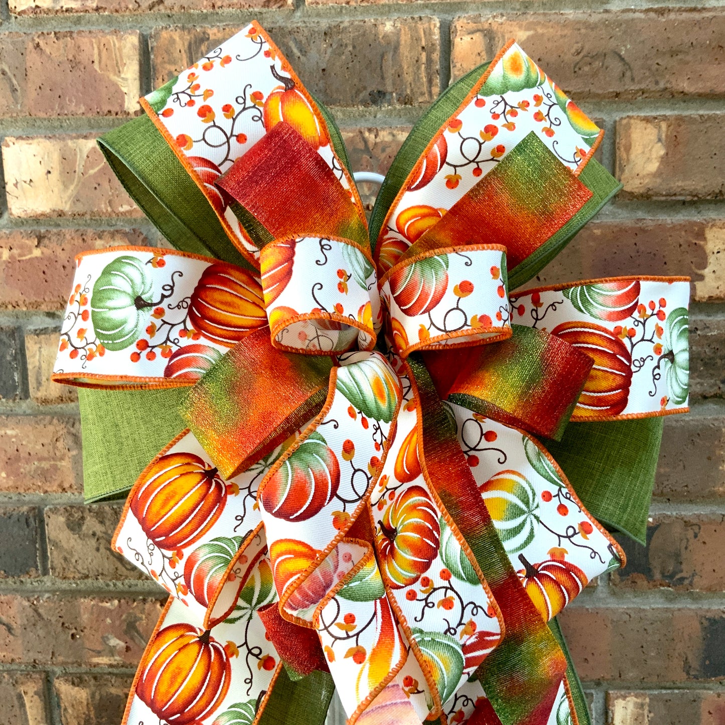 Fall Bow, Pumpkin Bow, Fall Bow For Lantern, Fall Decor, Fall Bow For Wreaths, Sconce Bow