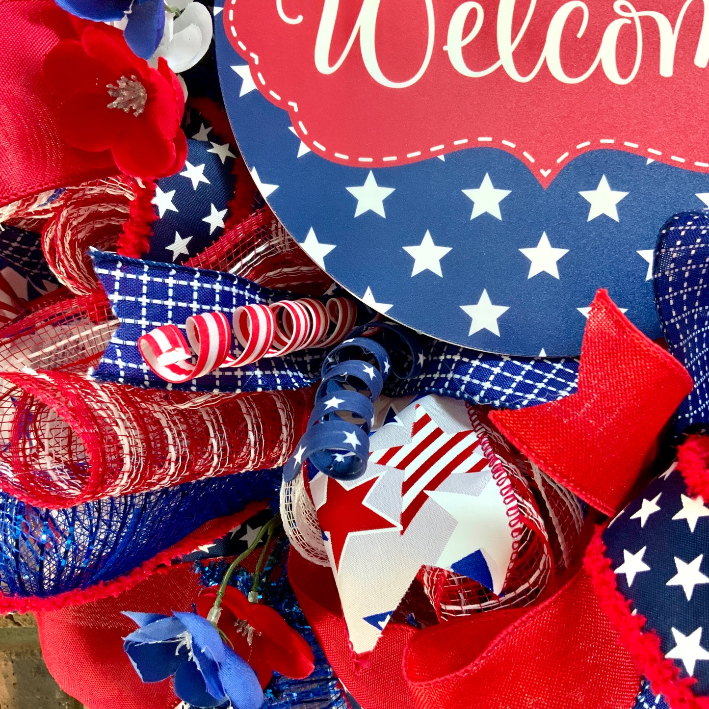 Patriotic Wreath For Front Door, Fourth Of July Wreath, American Wreath, Patriotic Decor, Memorial Day Wreath