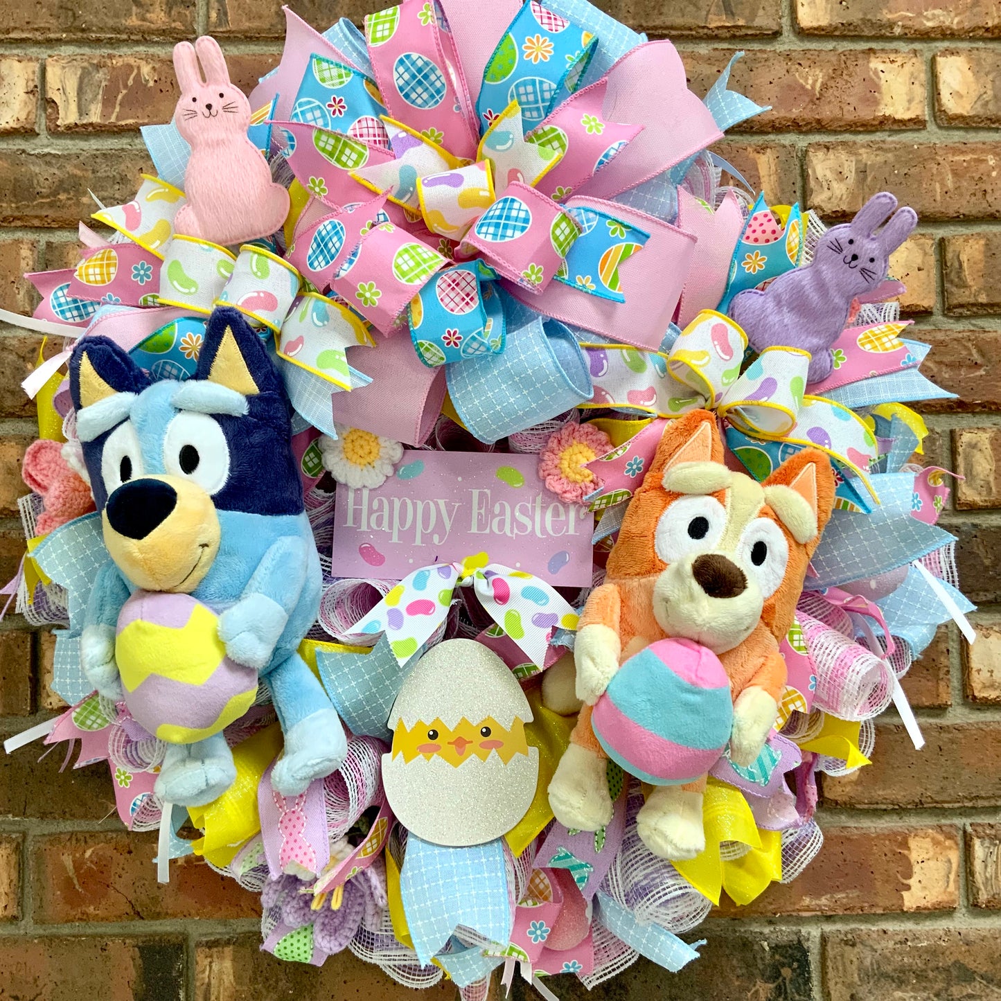 Bluey Easter Wreath, Bluey and Bingo Easter Decor, Bluey and Bingo Door Hanger, Bluey Easter Decor, Bluey Wreath for Front Door, Bluey and Bingo Easter Decor, 2024