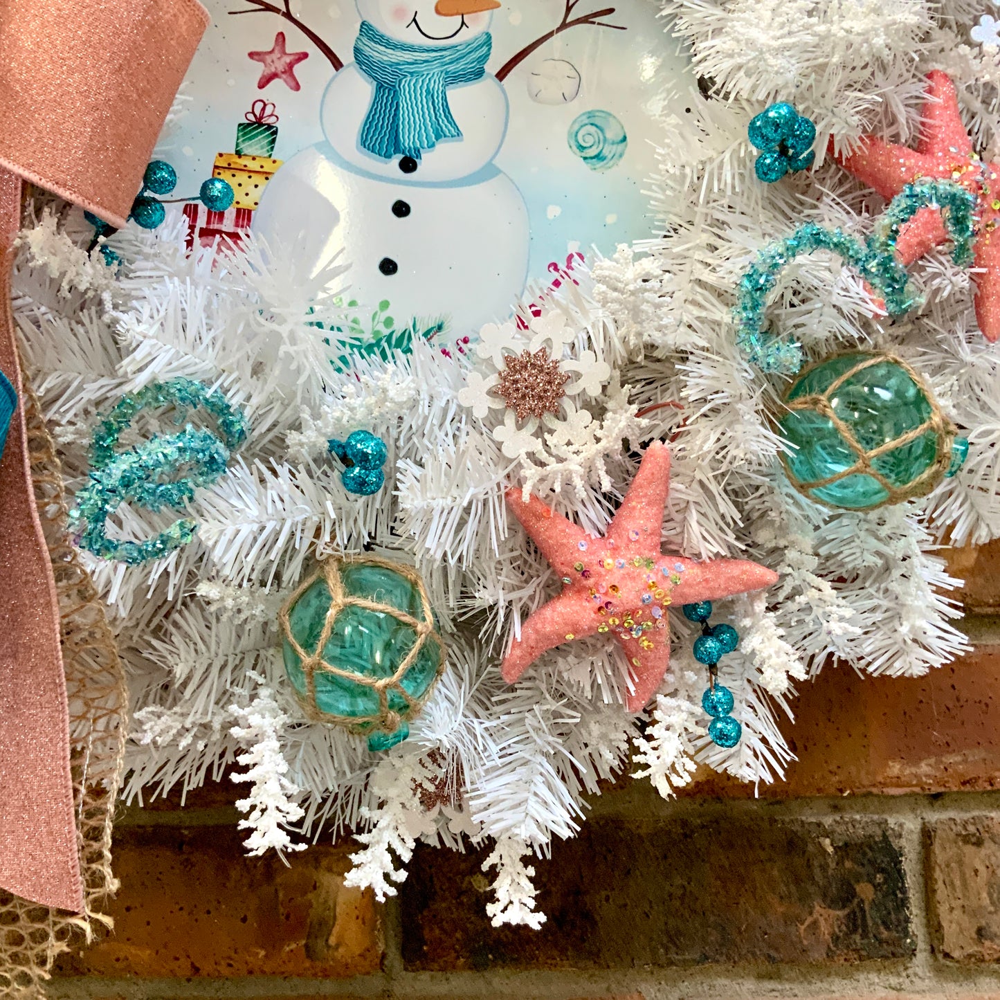 Winter Beach Wreath, Coastal Winter Wreath, Noel Winter Wreath, Noel Christmas Wreath, White Christmas Door Hanger For Front Door