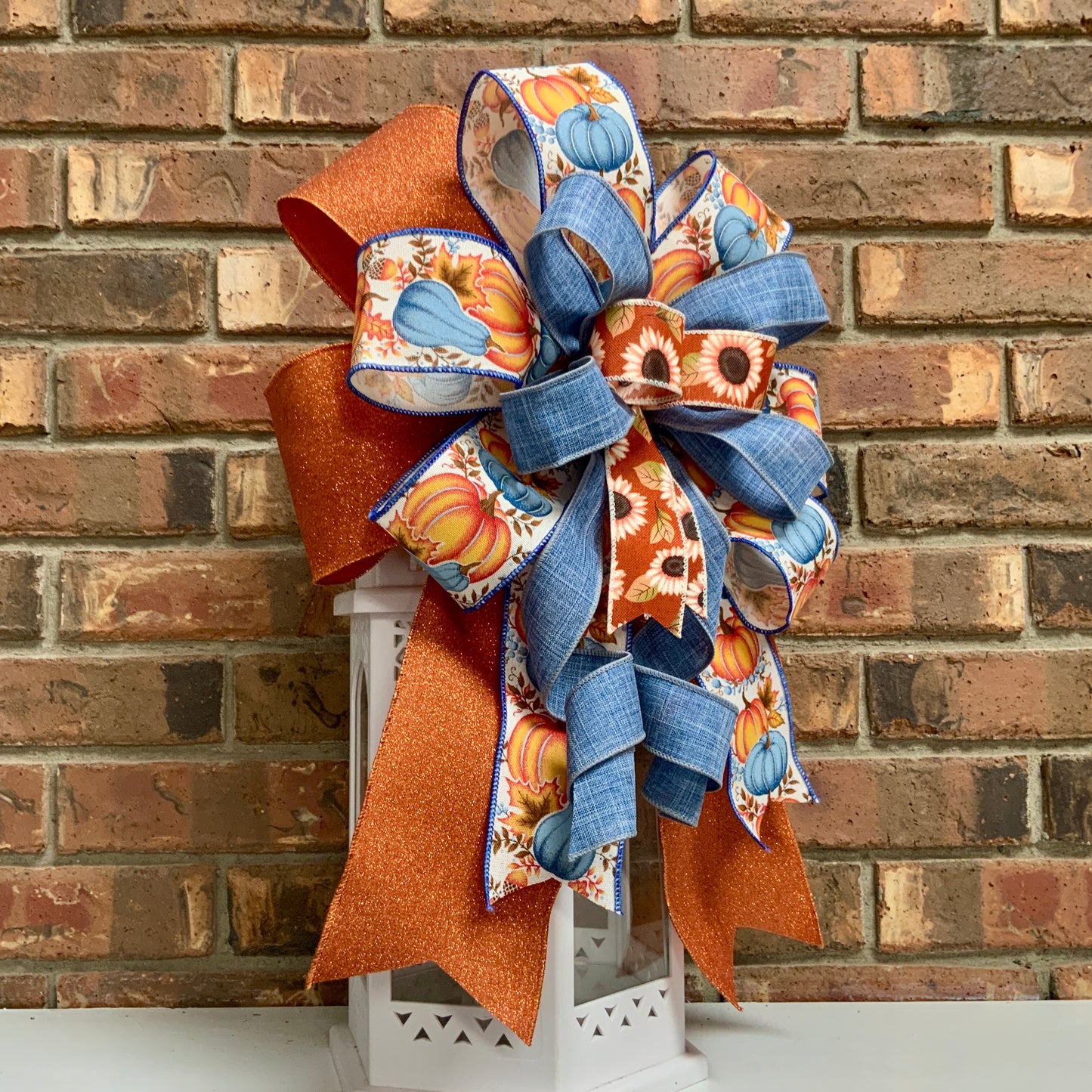 Fall Bow, Pumpkin Bow, Fall Bow For Lantern, Fall Decor, Fall Bow For Wreaths, Sconce Bow, 2024