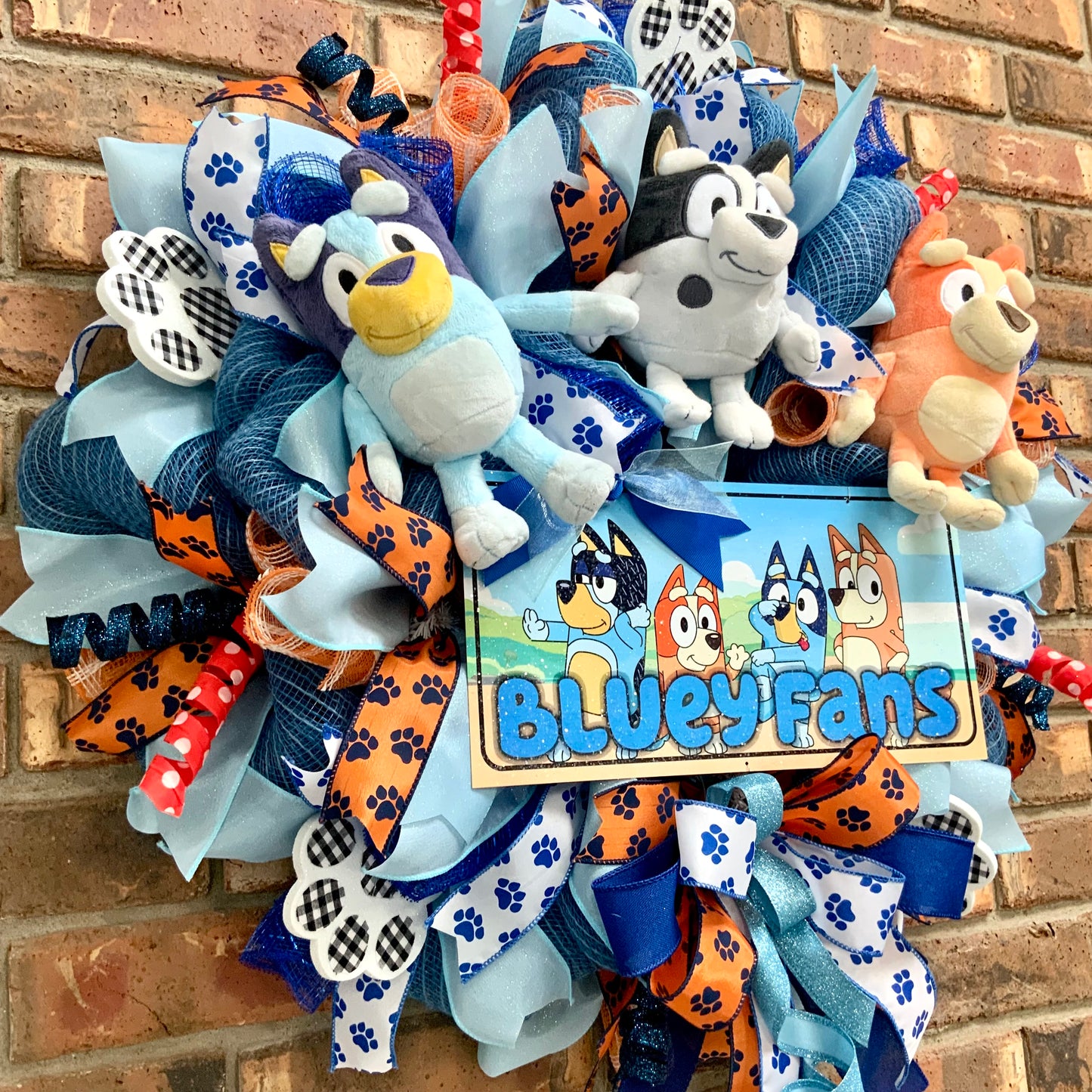 Bluey Wreath, Bluey and Bingo Wreath, Bluey and Muffin Wreath, Bluey Decor, Muffin Decor, Dog Wreath, Dog Decor