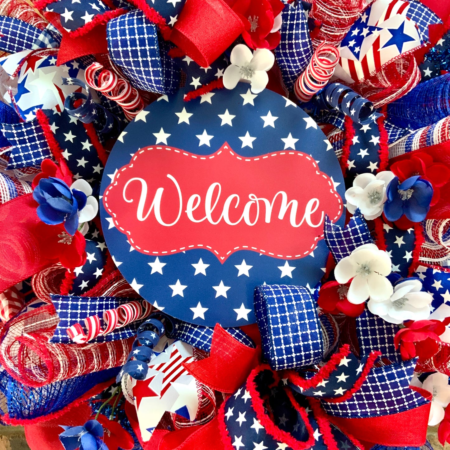 Patriotic Wreath For Front Door, Fourth Of July Wreath, American Wreath, Patriotic Decor, Memorial Day Wreath