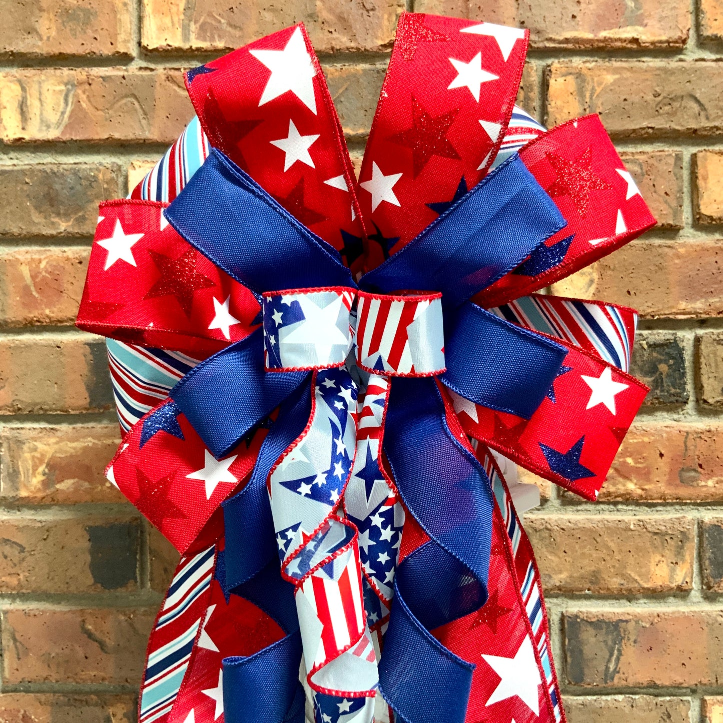 Patriotic Bow, American Bow, USA Bow, Fourth of July Sconce Bow, Independence Day Mailbox Bow, Patriotic Lantern Bow, Memorial Day Decor, Veterans Day Decor, 2024