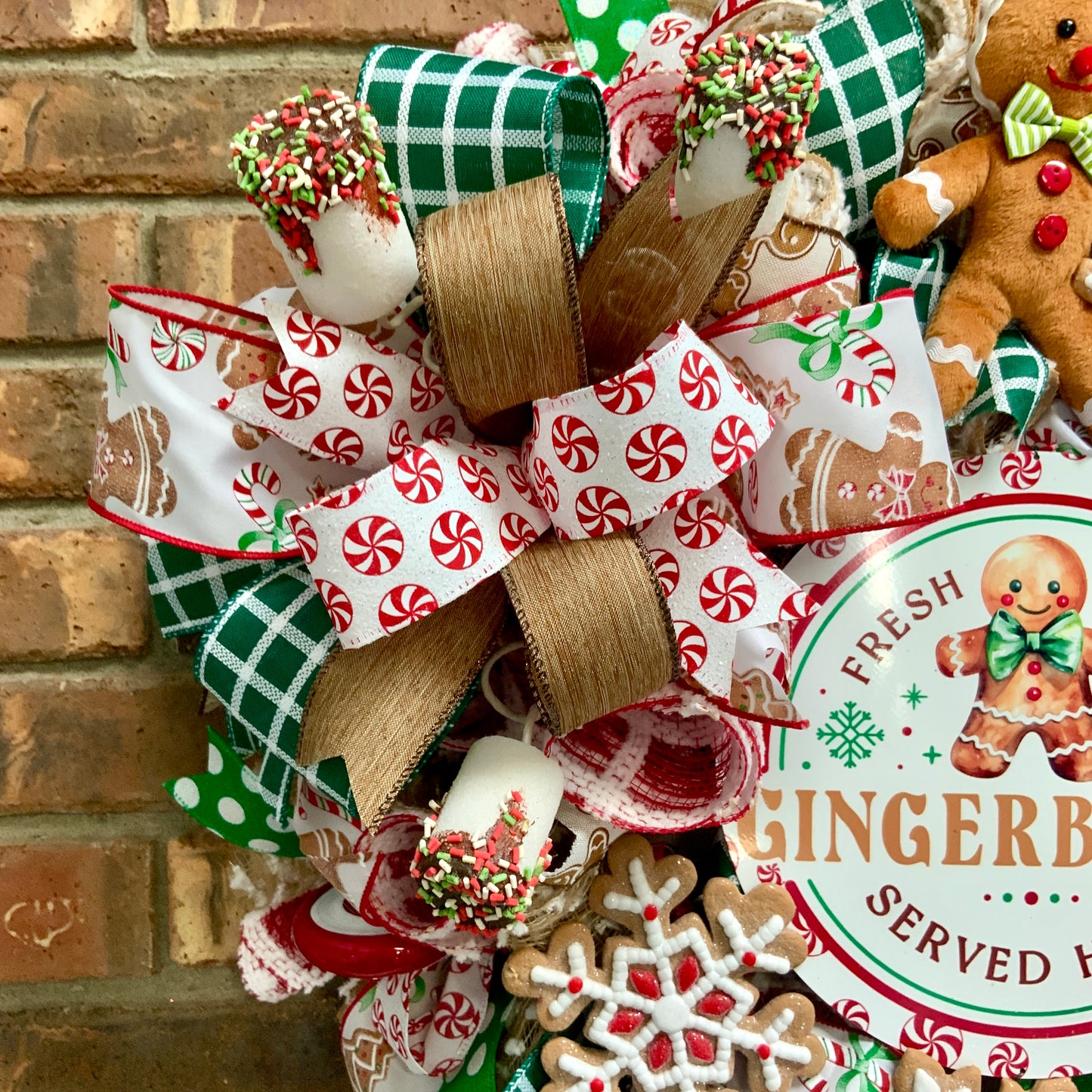 Gingerbread Wreath, Gingerbread Christmas Wreath, Gingerbread Man Wreath, Gingerbread Woman Christmas Decor, Christmas Wreath For Front Door, 2024