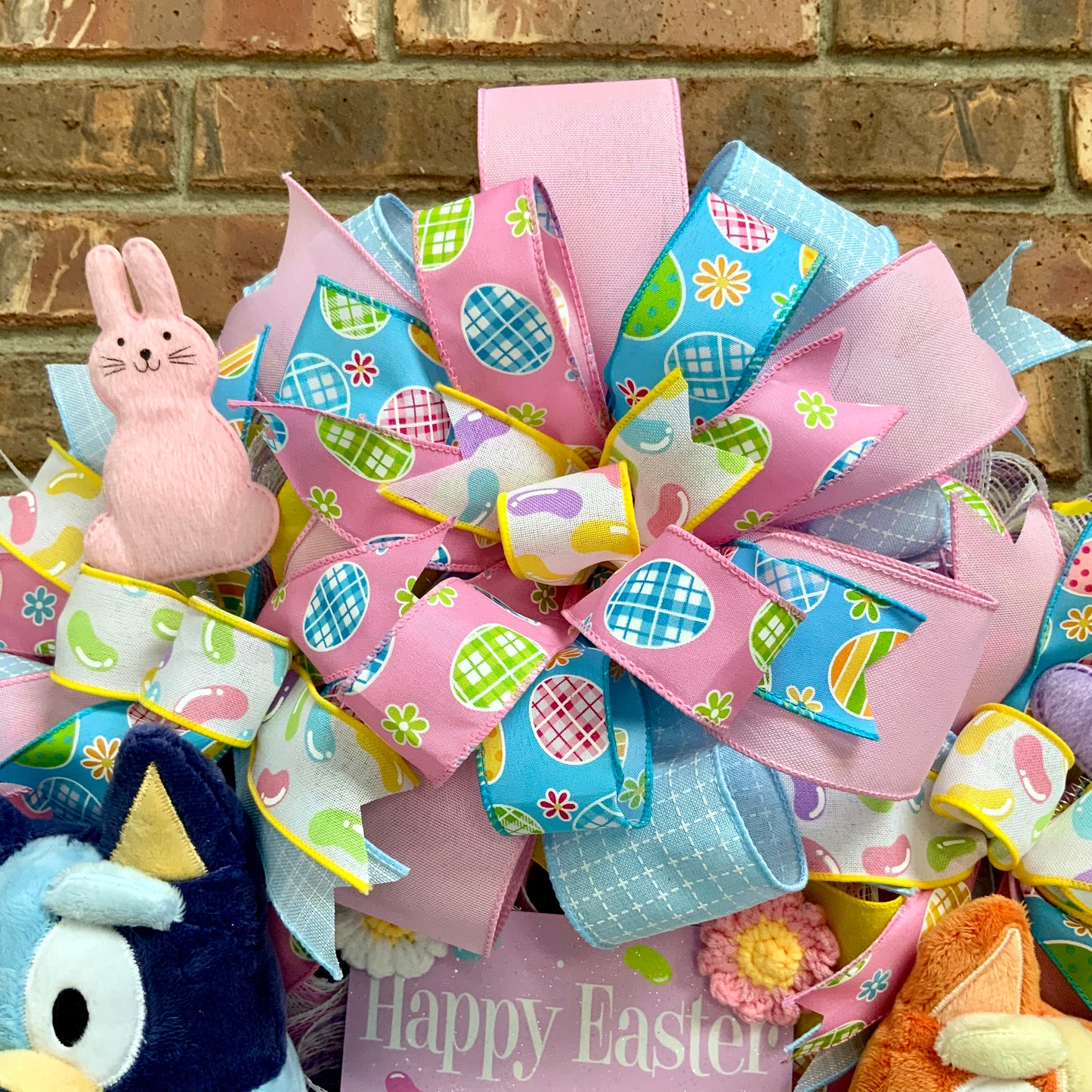 Bluey Easter Wreath, Bluey and Bingo Easter Decor, Bluey and Bingo Door Hanger, Bluey Easter Decor, Bluey Wreath for Front Door, Bluey and Bingo Easter Decor, 2024