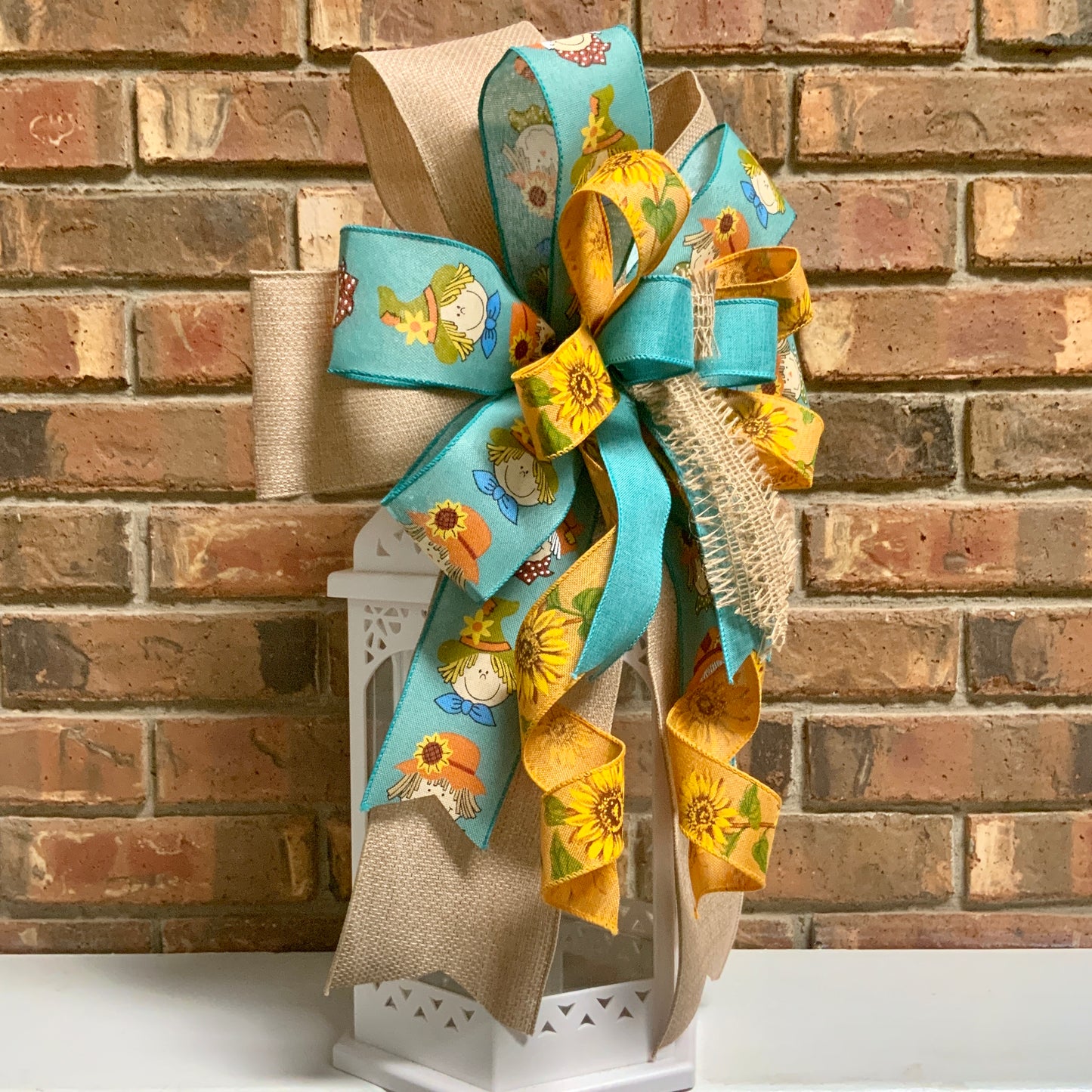 Fall Bow, Pumpkin Bow, Fall Bow For Lantern, Fall Decor, Fall Bow For Wreaths, Sconce Bow