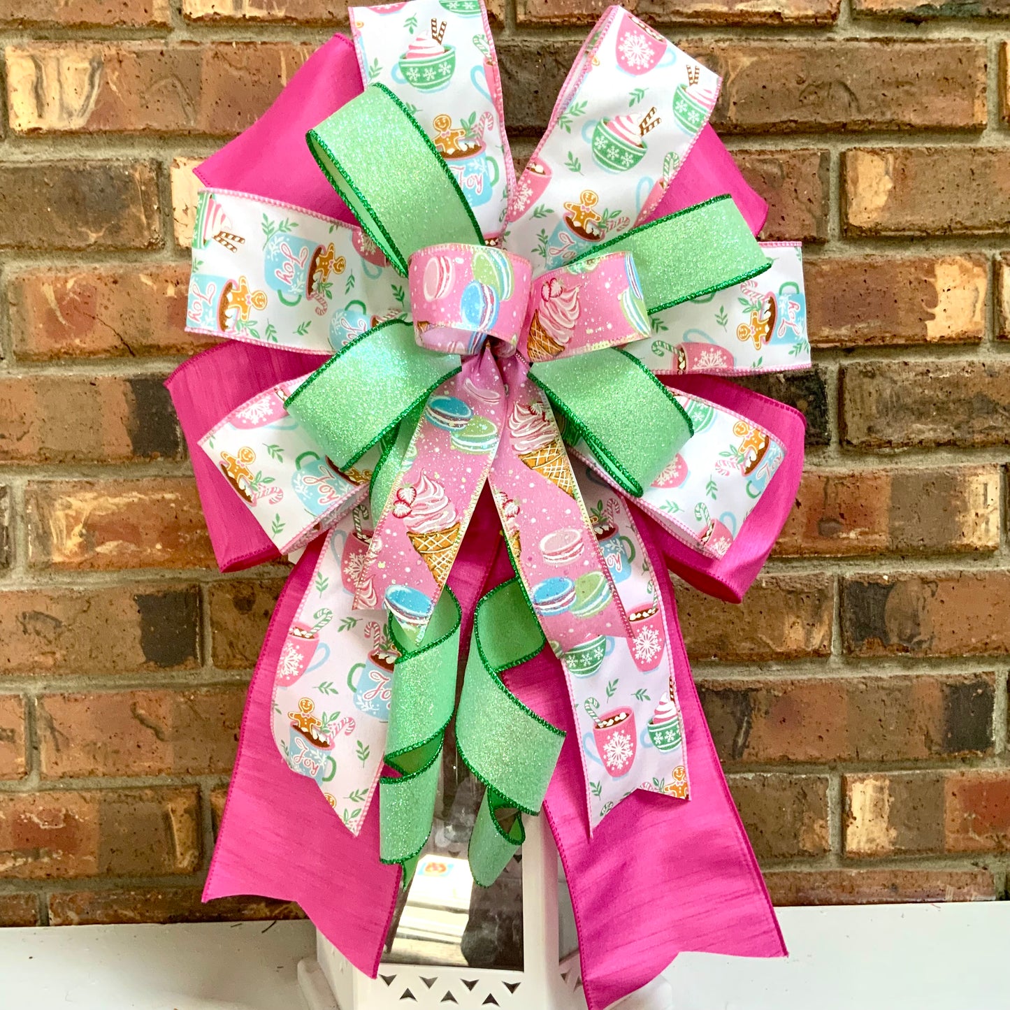 Christmas Bow for Lanterns, Gingerbread Bow, Christmas Mailbox Decor, Gingerbread Decor, Christmas Sconce Bow, Christmas Bow For Wreaths, 2024