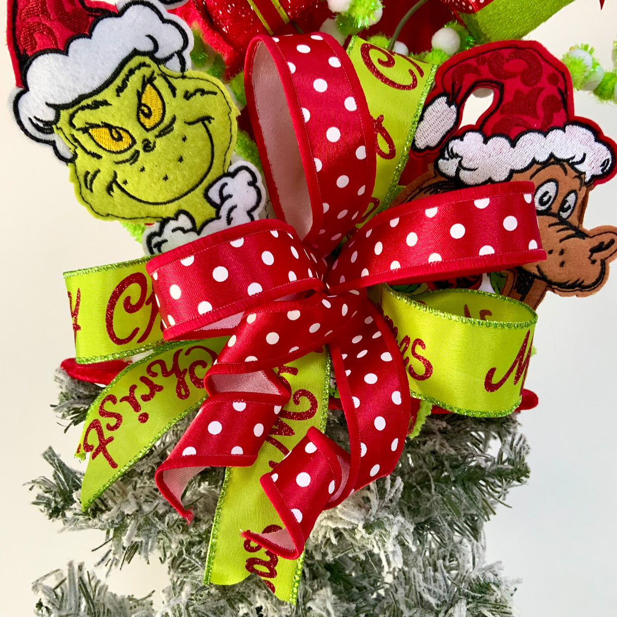 Grinch Christmas Tree Topper Hat - Merry Christmas Tree Topper | Red Green Grinch Decor 2026