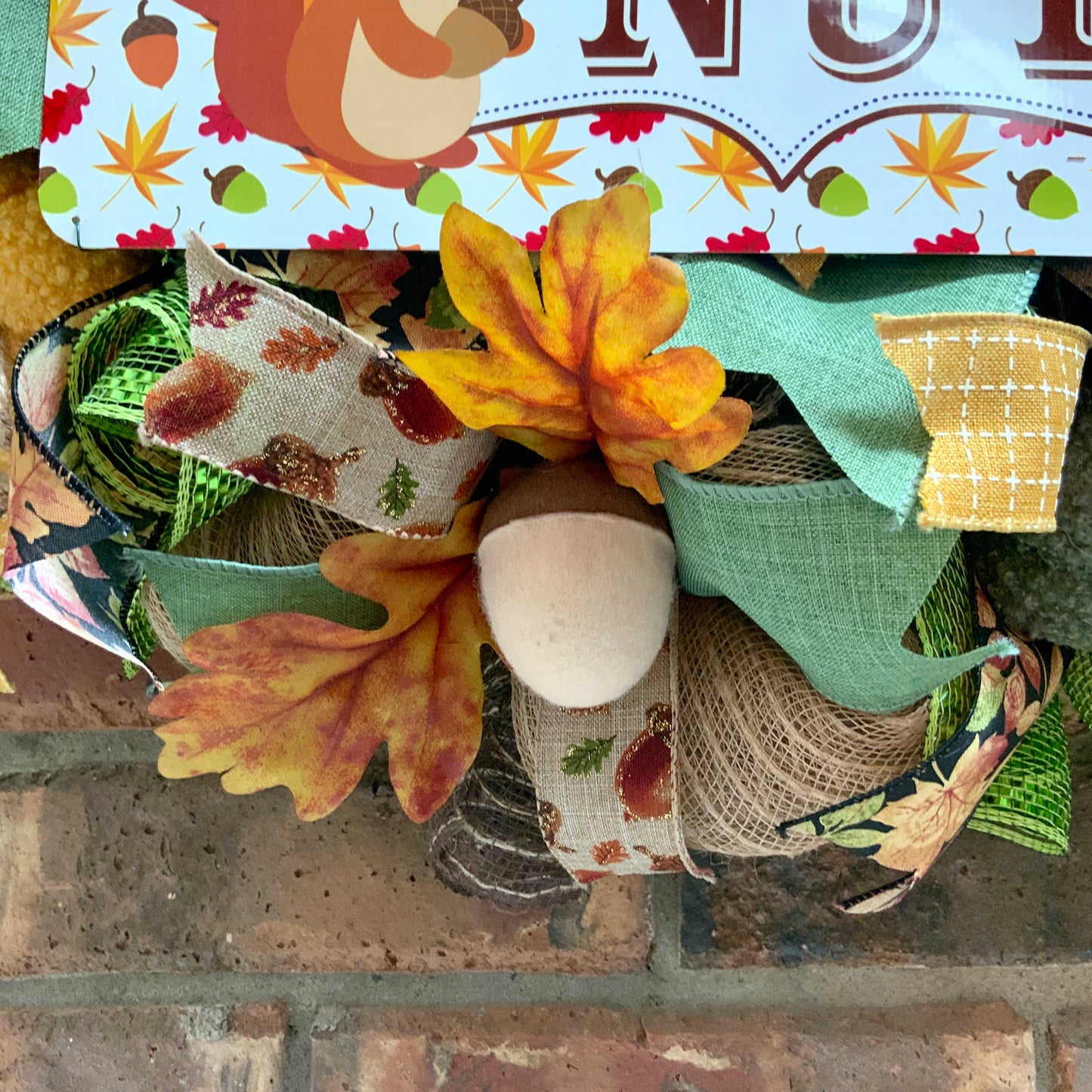 Fall Wreath, Autumn Door Hanger, Fall Rustic Decor, Fall Squirrel Decor, Acorn Decor, Fall Door Hanger