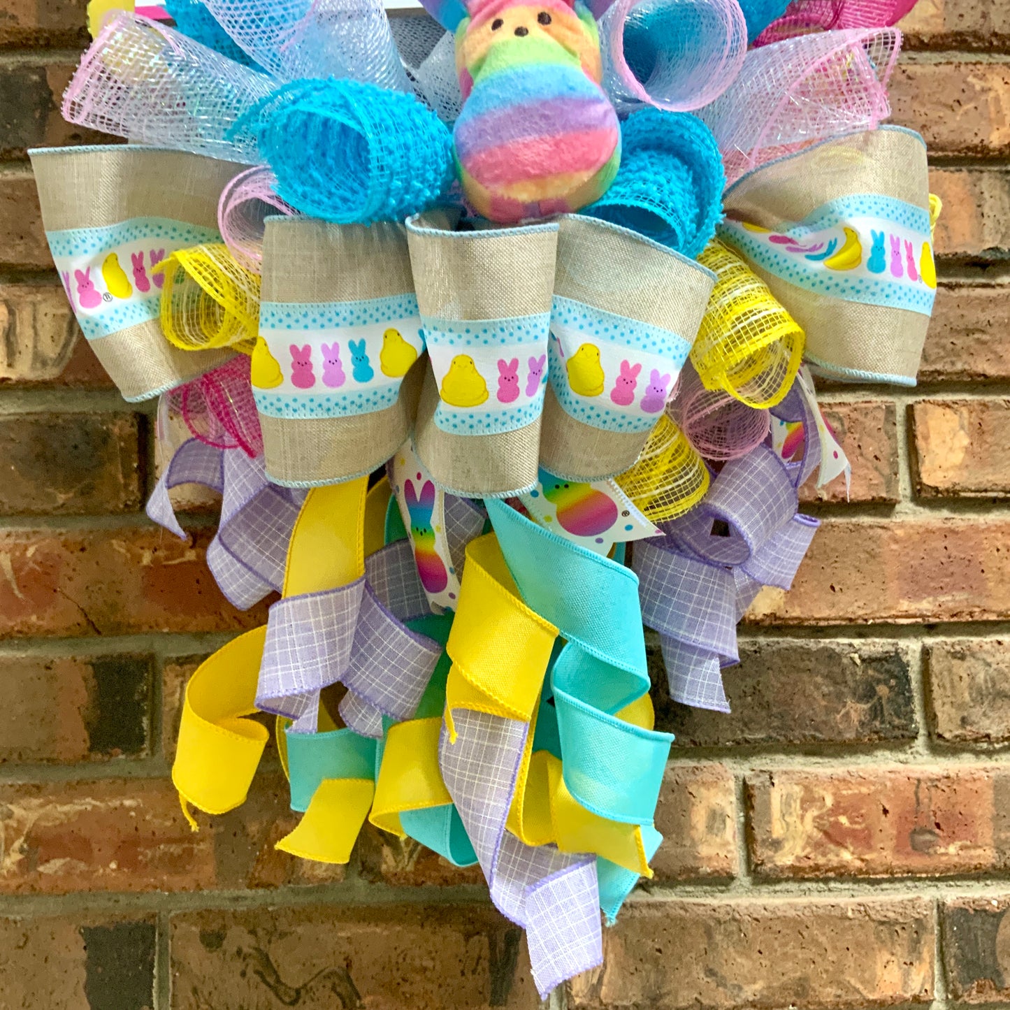 Easter Peeps Wreath, Easter Peeps Door Hanger, Easter Swag, Large Easter Wreath, Easter Bunny Swag, Easter Rabbit Wreath For Front Door