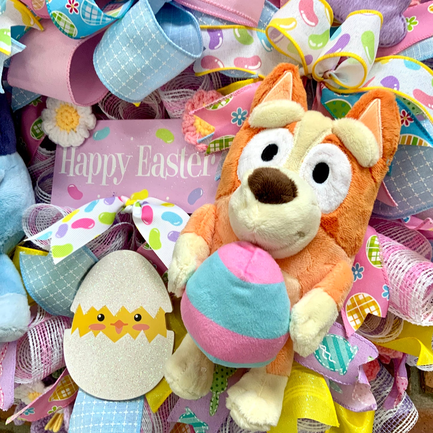 Bluey Easter Wreath, Bluey and Bingo Easter Decor, Bluey and Bingo Door Hanger, Bluey Easter Decor, Bluey Wreath for Front Door, Bluey and Bingo Easter Decor, 2024