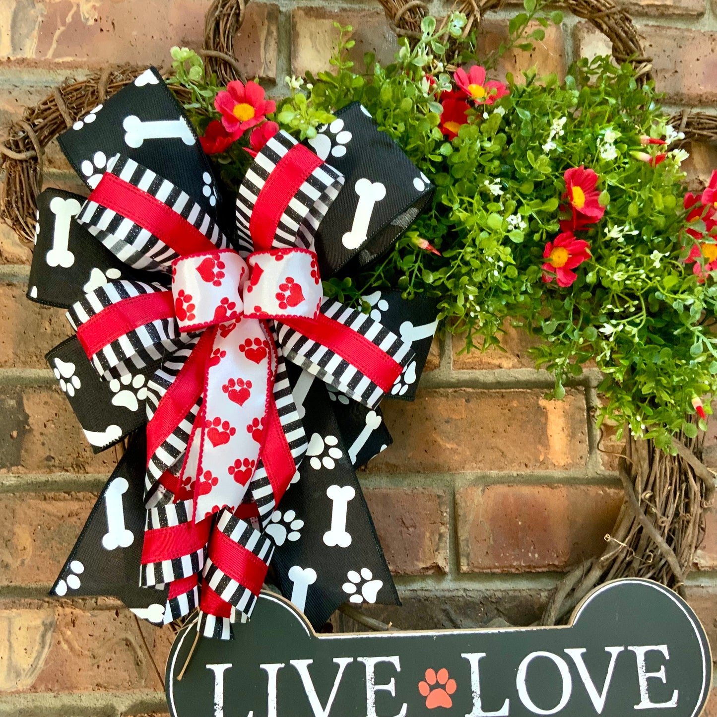 Dog Wreath, Live Love Rescue Wreath, Grapevine Paw Print Wreath, Dog Paw Print Wreath, Grapevine Dog Wreath, Rescue Wreath, 2025