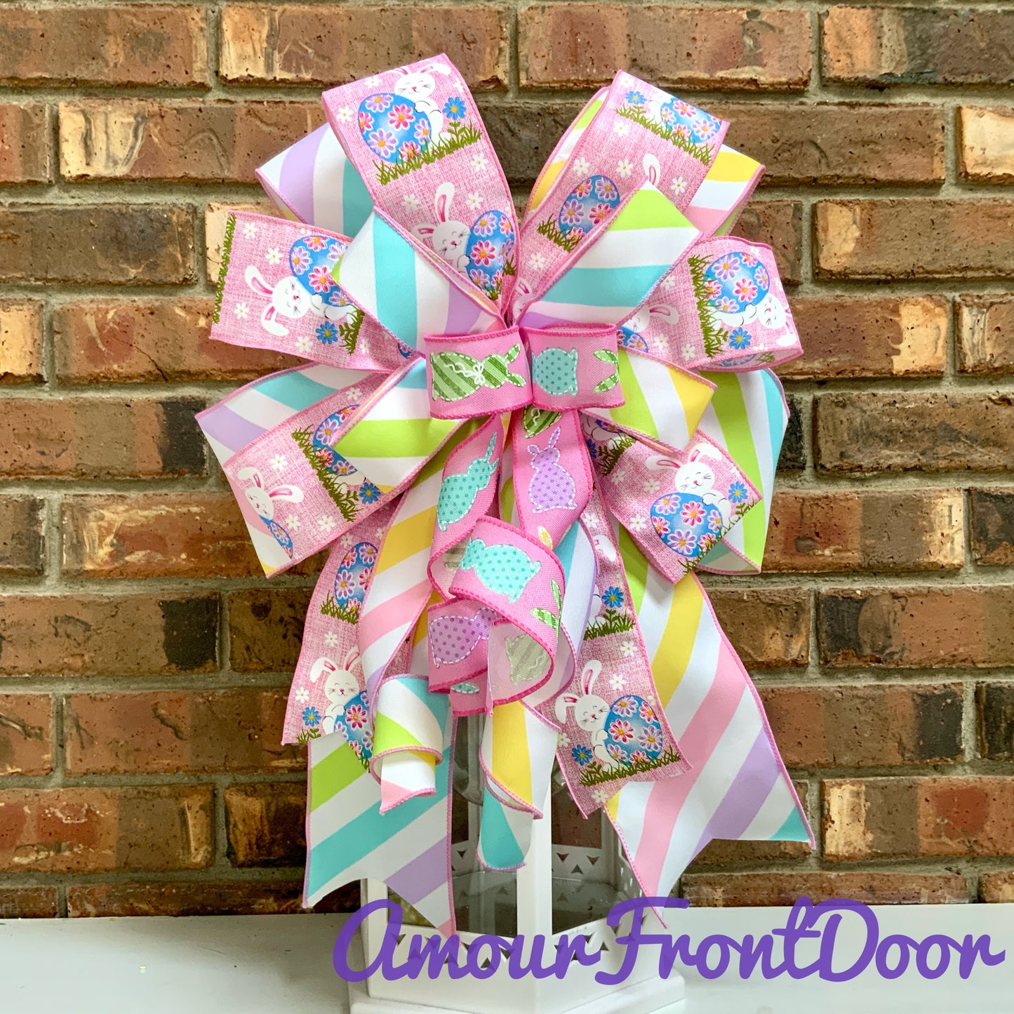 Easter Bow, Easter Rabbit Bow, Easter Bunny Bow, Easter Lantern Bow, Easter Mailbox Bow, Easter Bow For Wreath, 2024