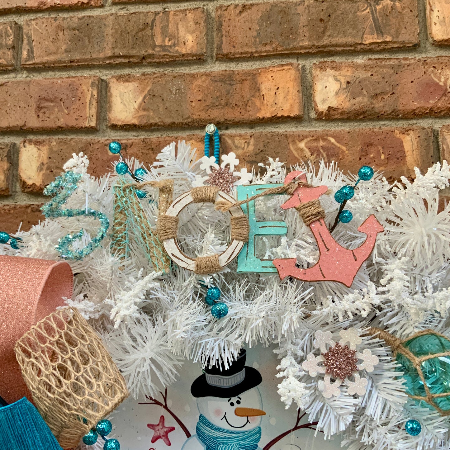 Winter Beach Wreath, Coastal Winter Wreath, Noel Winter Wreath, Noel Christmas Wreath, White Christmas Door Hanger For Front Door