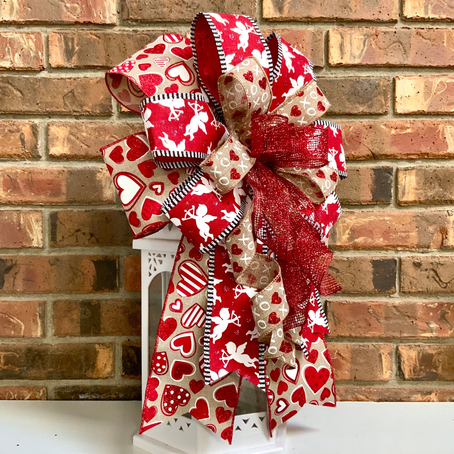 Valentine Bow, Valentine Lantern Bow, Valentine Mailbox Bow, Valentine Bow For Wreaths, Valentine Sconce Bow, 2024