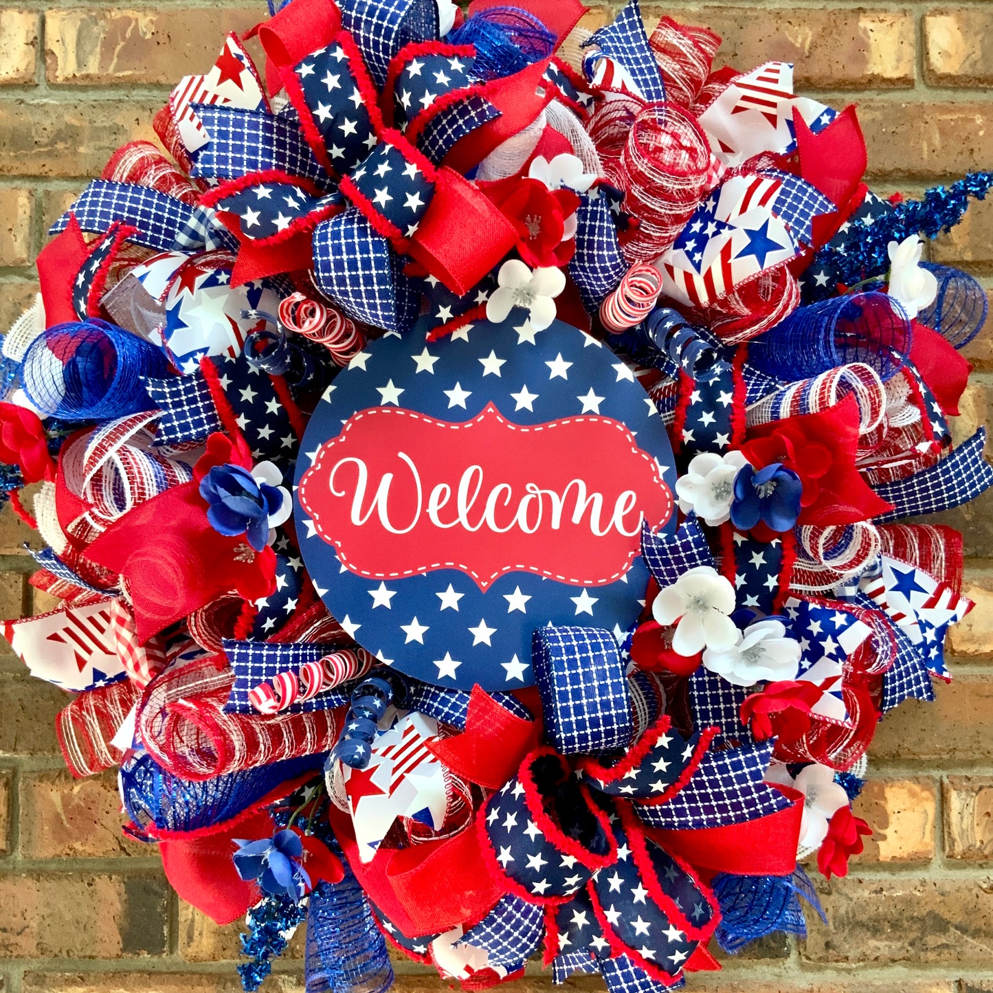 Patriotic Wreath For Front Door, Fourth Of July Wreath, American Wreath, Patriotic Decor, Memorial Day Wreath