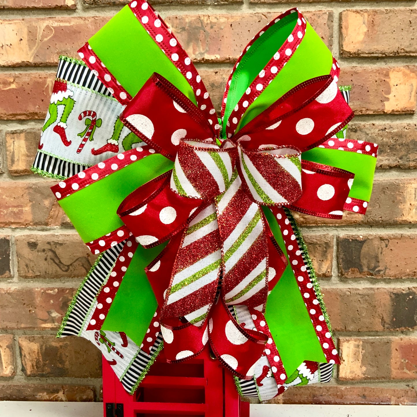 Grinch Bow, Christmas Bow, Small Christmas Grinch Bow, Custom Order
