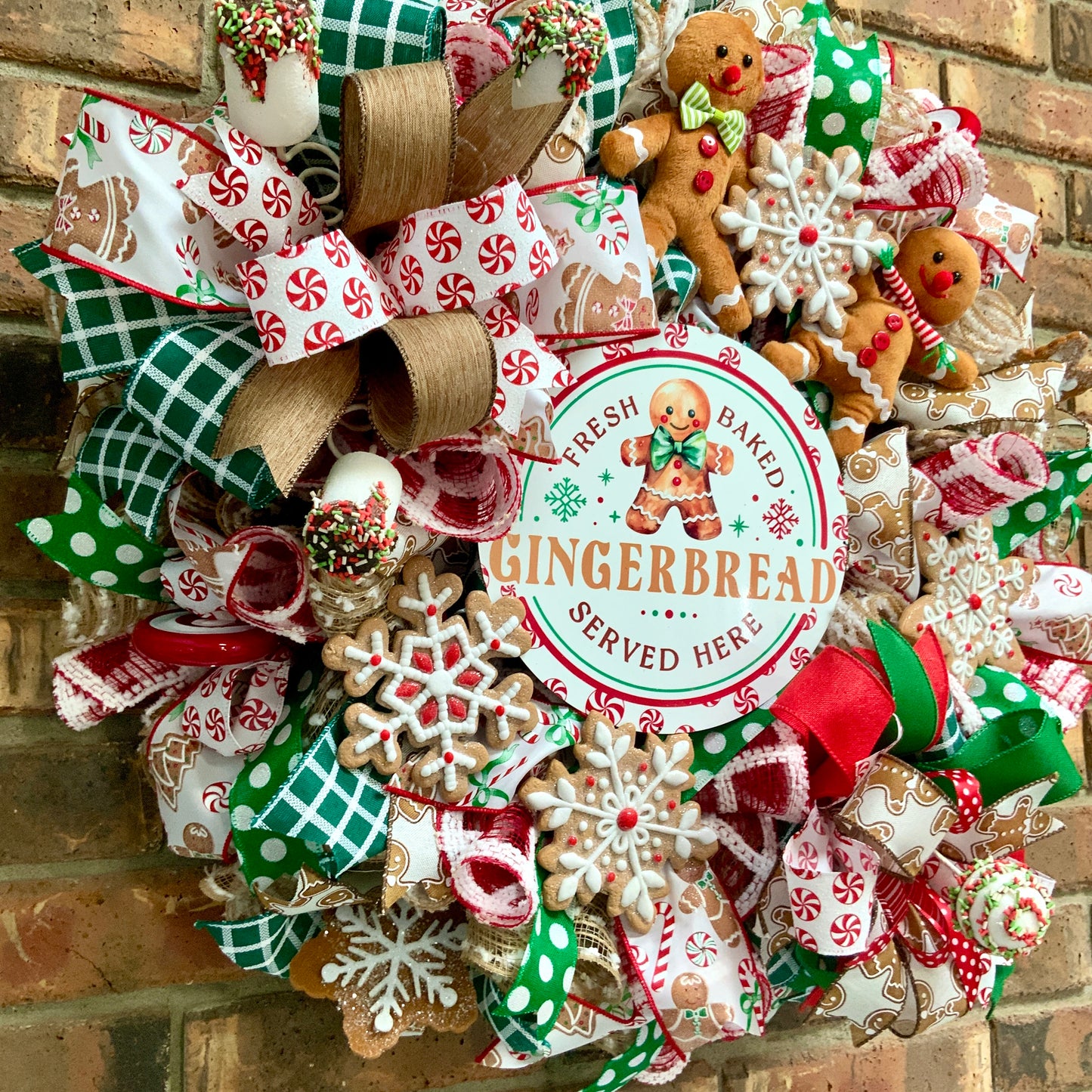 Gingerbread Wreath, Gingerbread Christmas Wreath, Gingerbread Man Wreath, Gingerbread Woman Christmas Decor, Christmas Wreath For Front Door, 2024