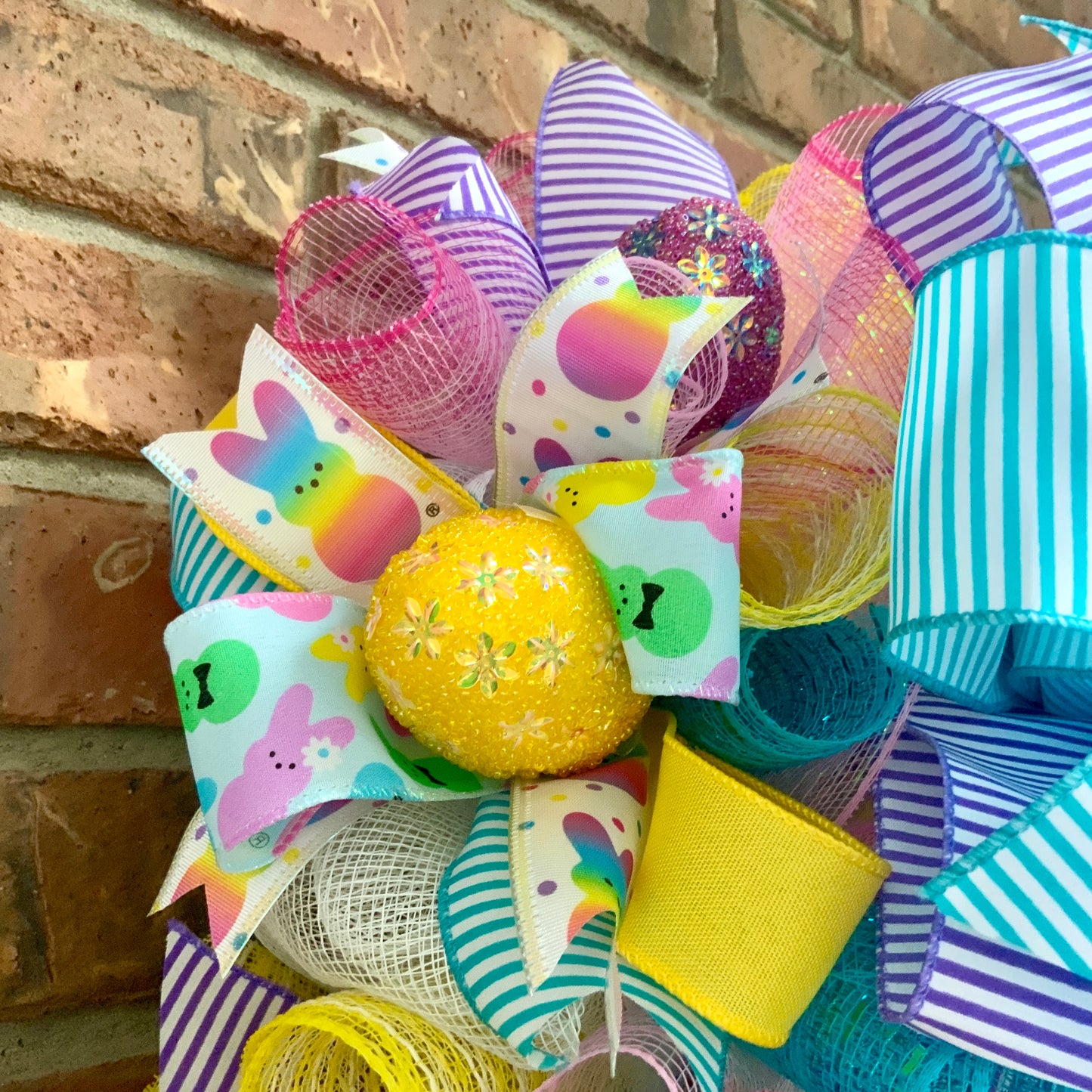 Easter Peeps Wreath, Easter Peeps Door Hanger, Easter Swag, Large Easter Wreath, Easter Bunny Swag, Easter Rabbit Wreath For Front Door