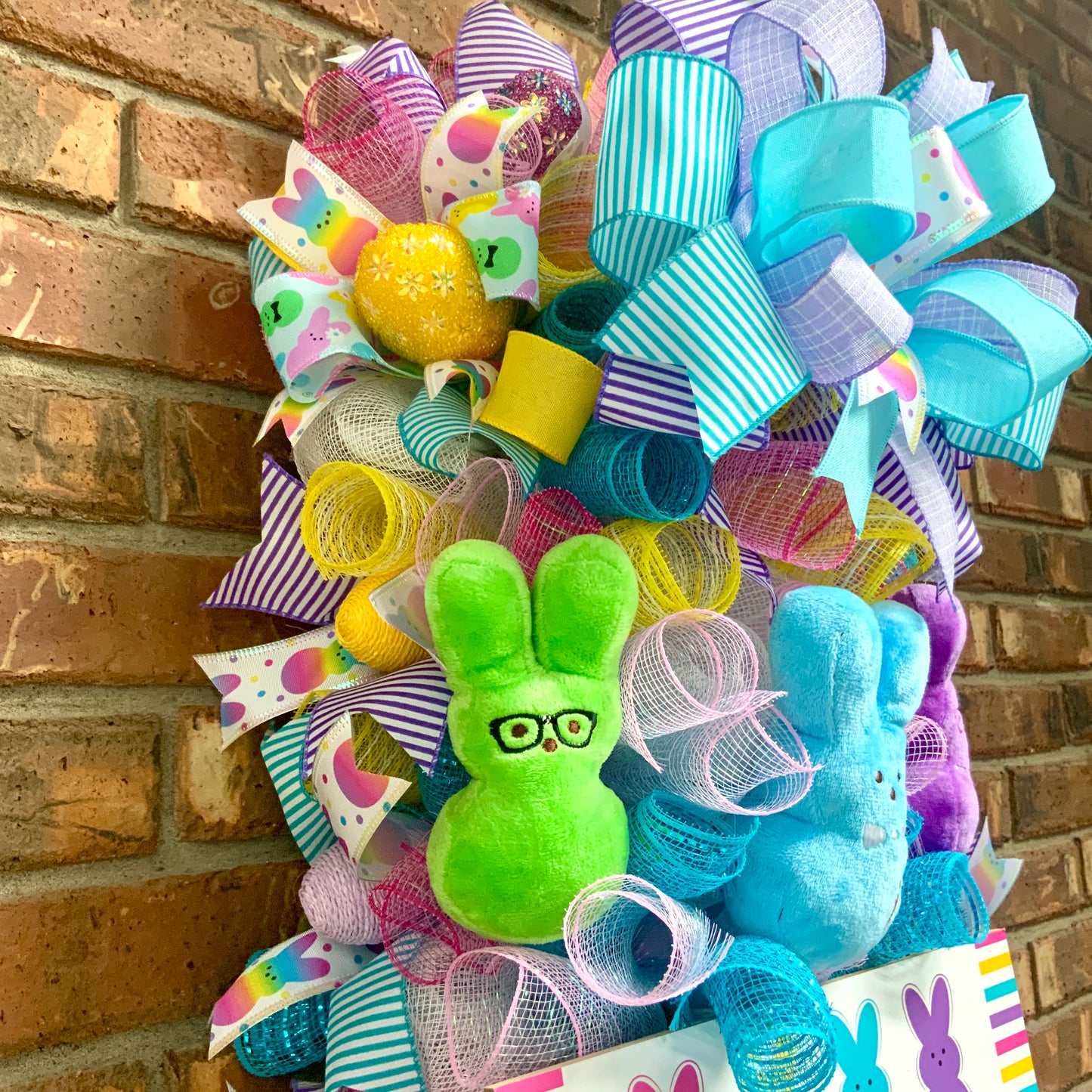 Easter Peeps Wreath, Easter Peeps Door Hanger, Easter Swag, Large Easter Wreath, Easter Bunny Swag, Easter Rabbit Wreath For Front Door