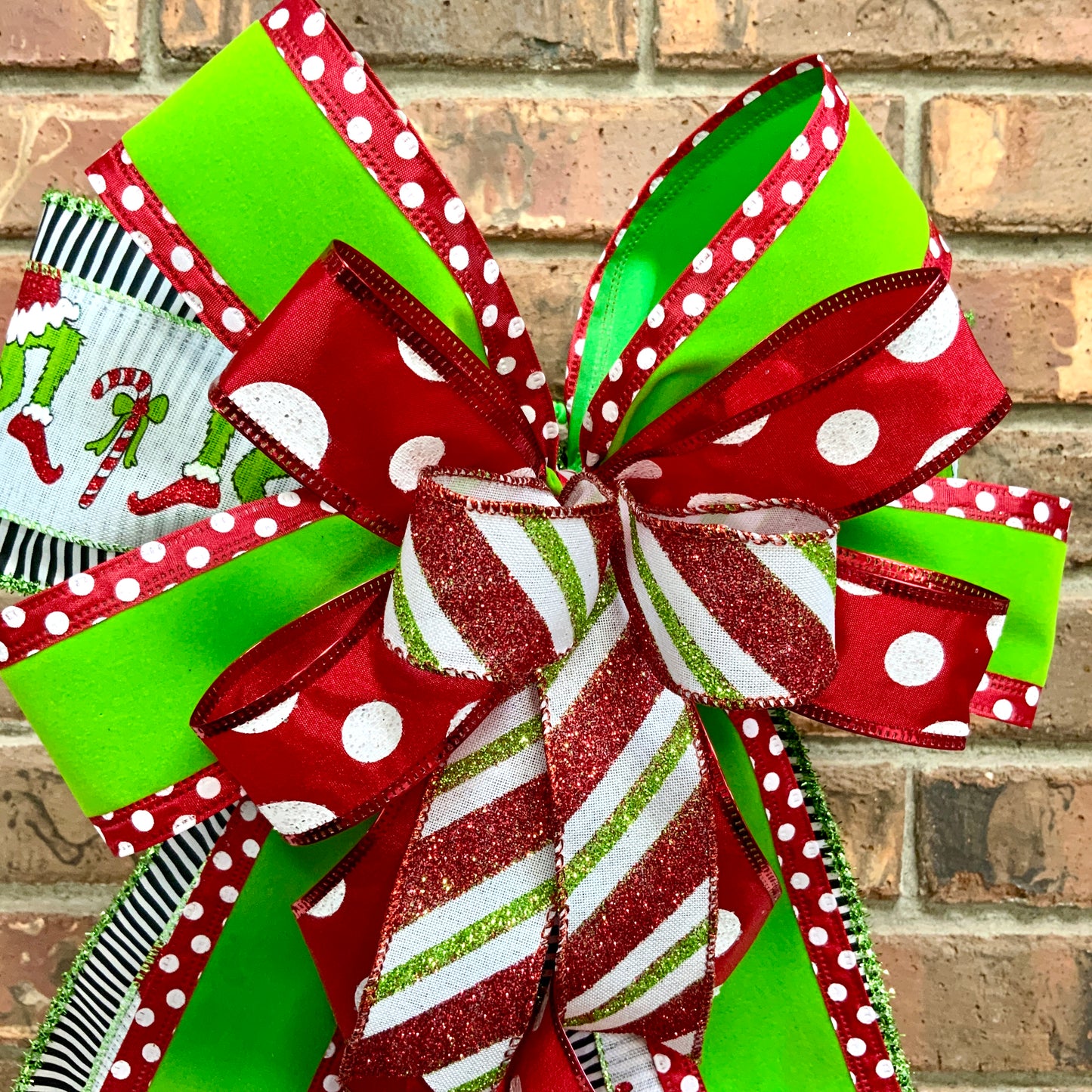 Grinch Bow, Christmas Bow, Small Christmas Grinch Bow, Custom Order