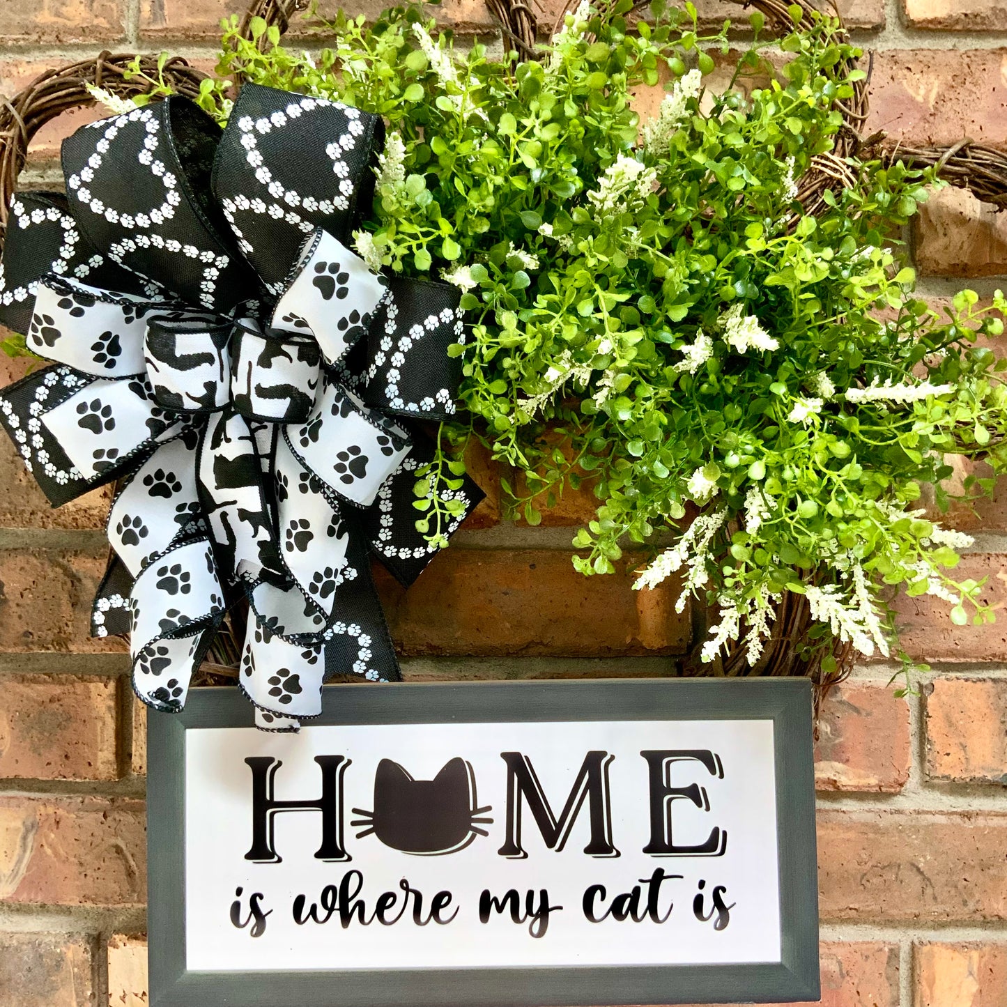 Cat Wreath, Cat Door Wreath, Cat Paw Print Wreath, Cat Grapevine Wreath, Cat Wreath For Front Door, Cat Door Hanger, 2025