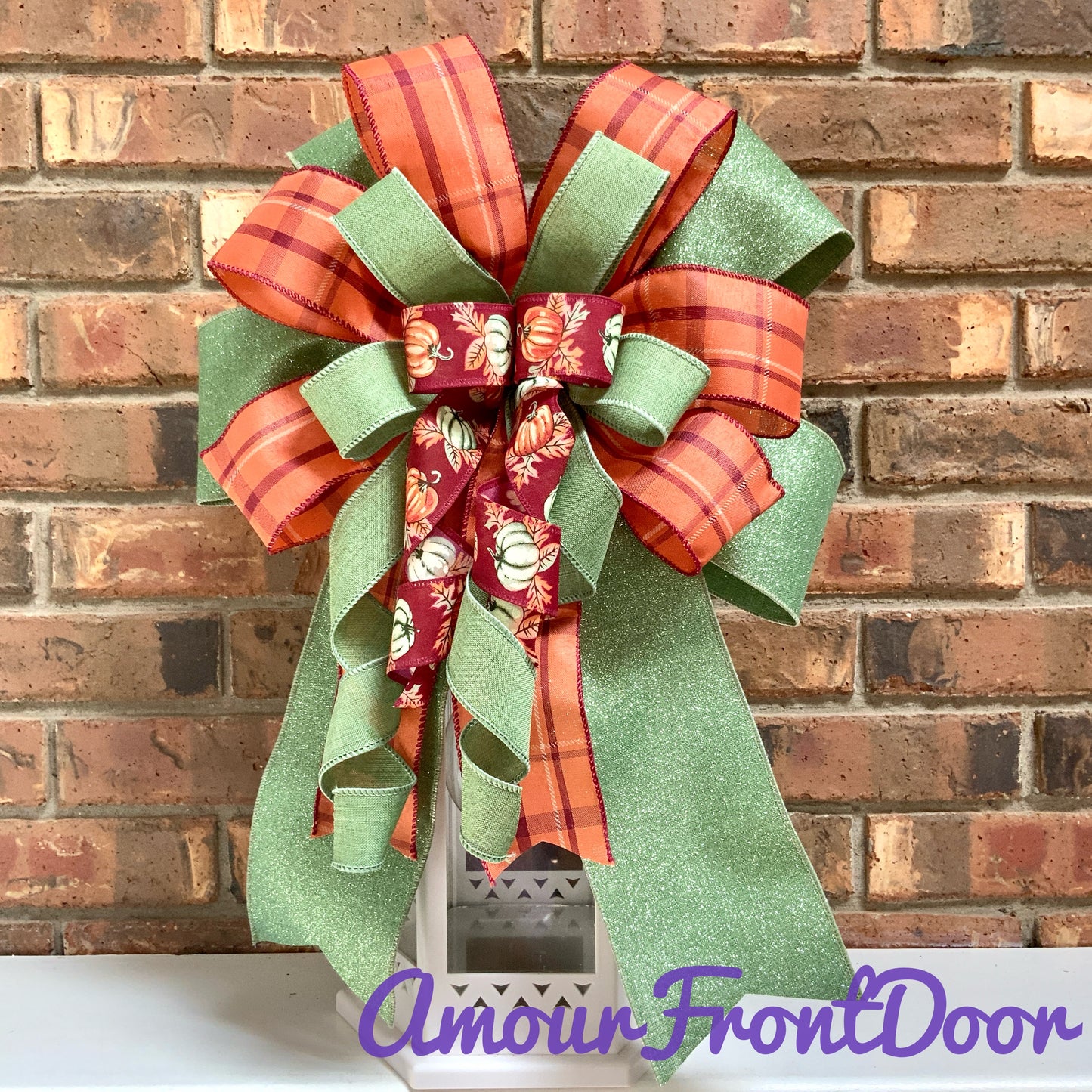 Fall Bow, Pumpkin Bow, Fall Bow For Lantern, Fall Decor, Fall Bow For Wreaths, Sconce Bow, 2024