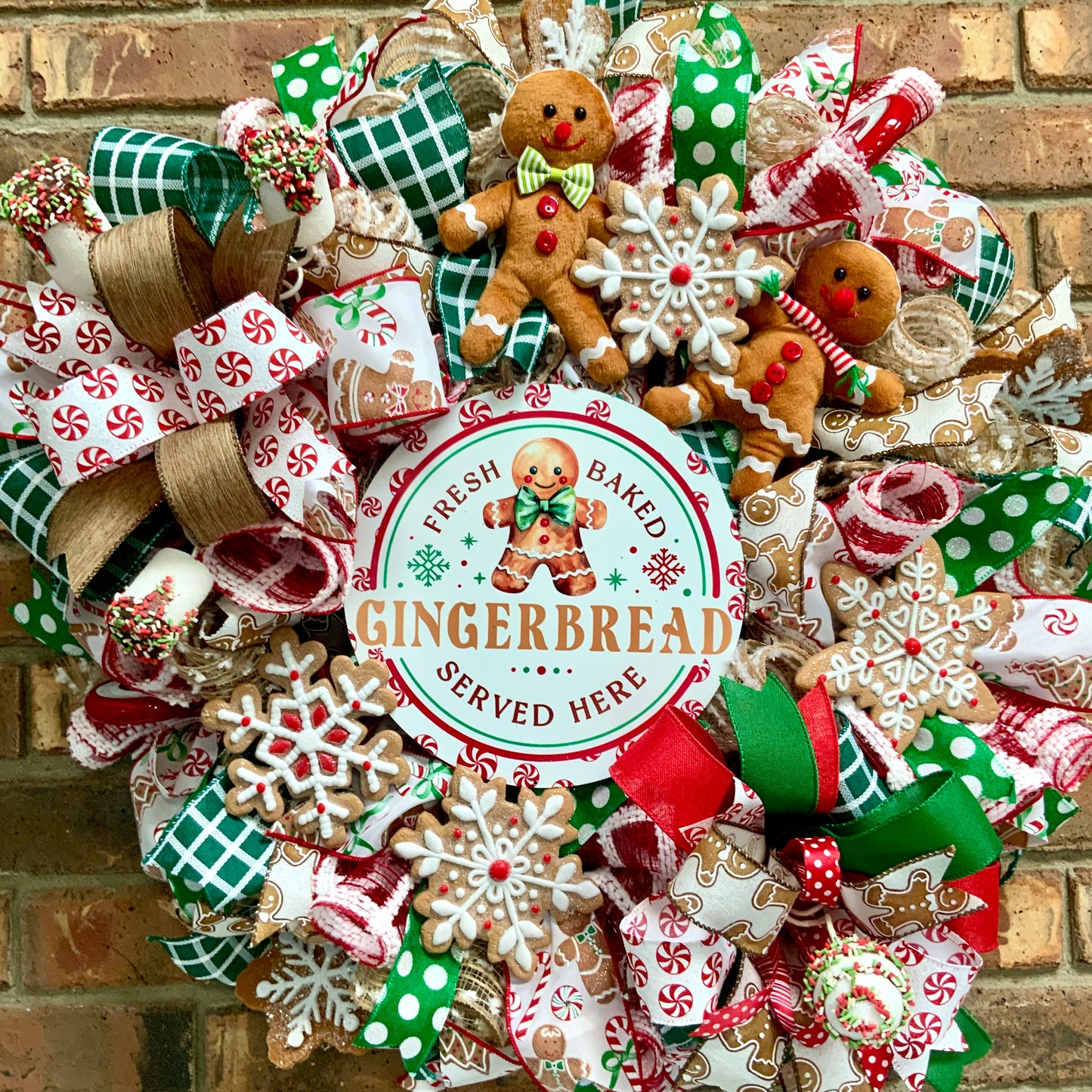 Gingerbread Wreath, Gingerbread Christmas Wreath, Gingerbread Man Wreath, Gingerbread Woman Christmas Decor, Christmas Wreath For Front Door, 2024