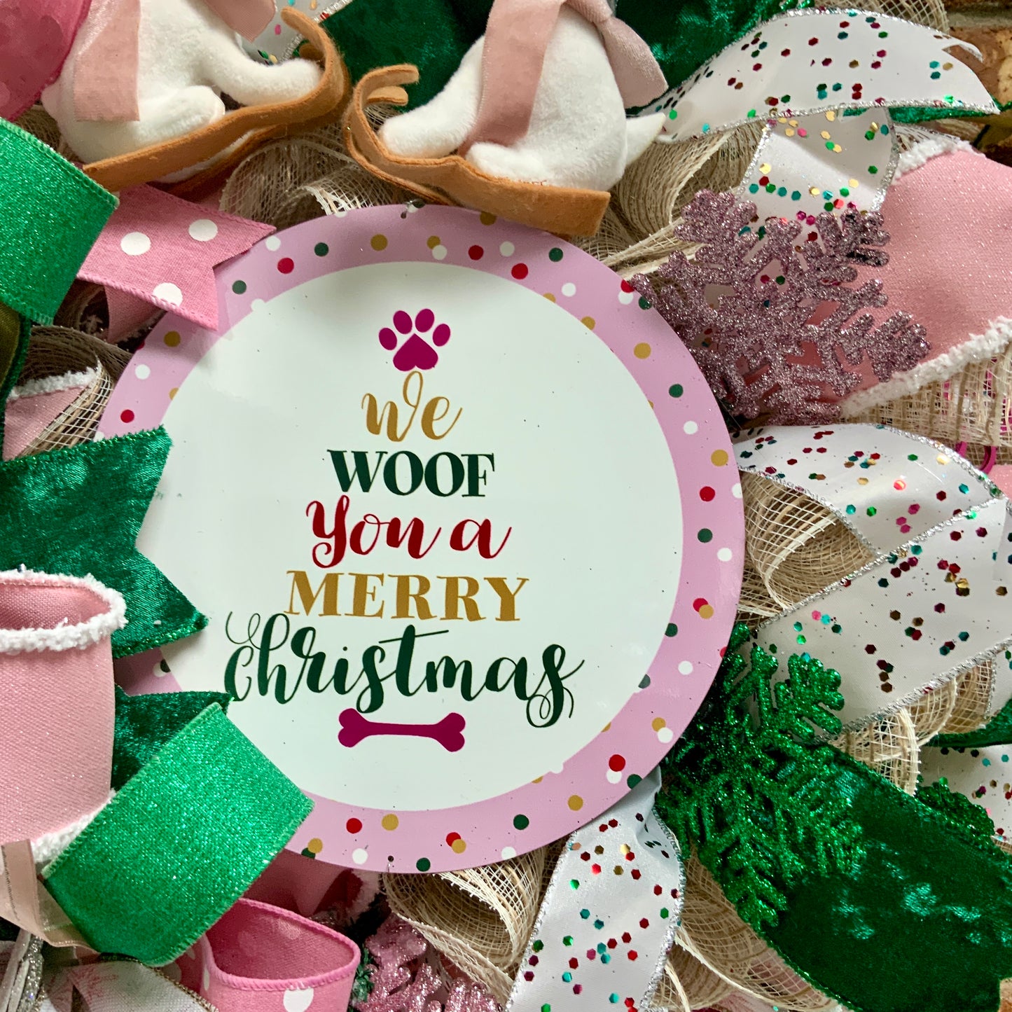 We Woof You A Merry Christmas, Christmas Dog Wreath, Holiday Dog Wreath, Christmas Pet Wreath, Santa Paws Wreath, Dog Wreath