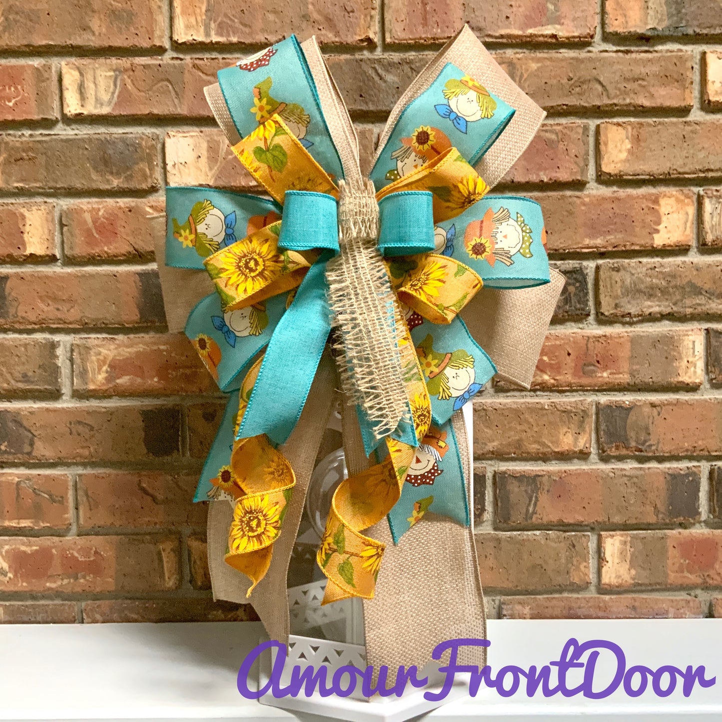 Fall Bow, Pumpkin Bow, Fall Bow For Lantern, Fall Decor, Fall Bow For Wreaths, Sconce Bow