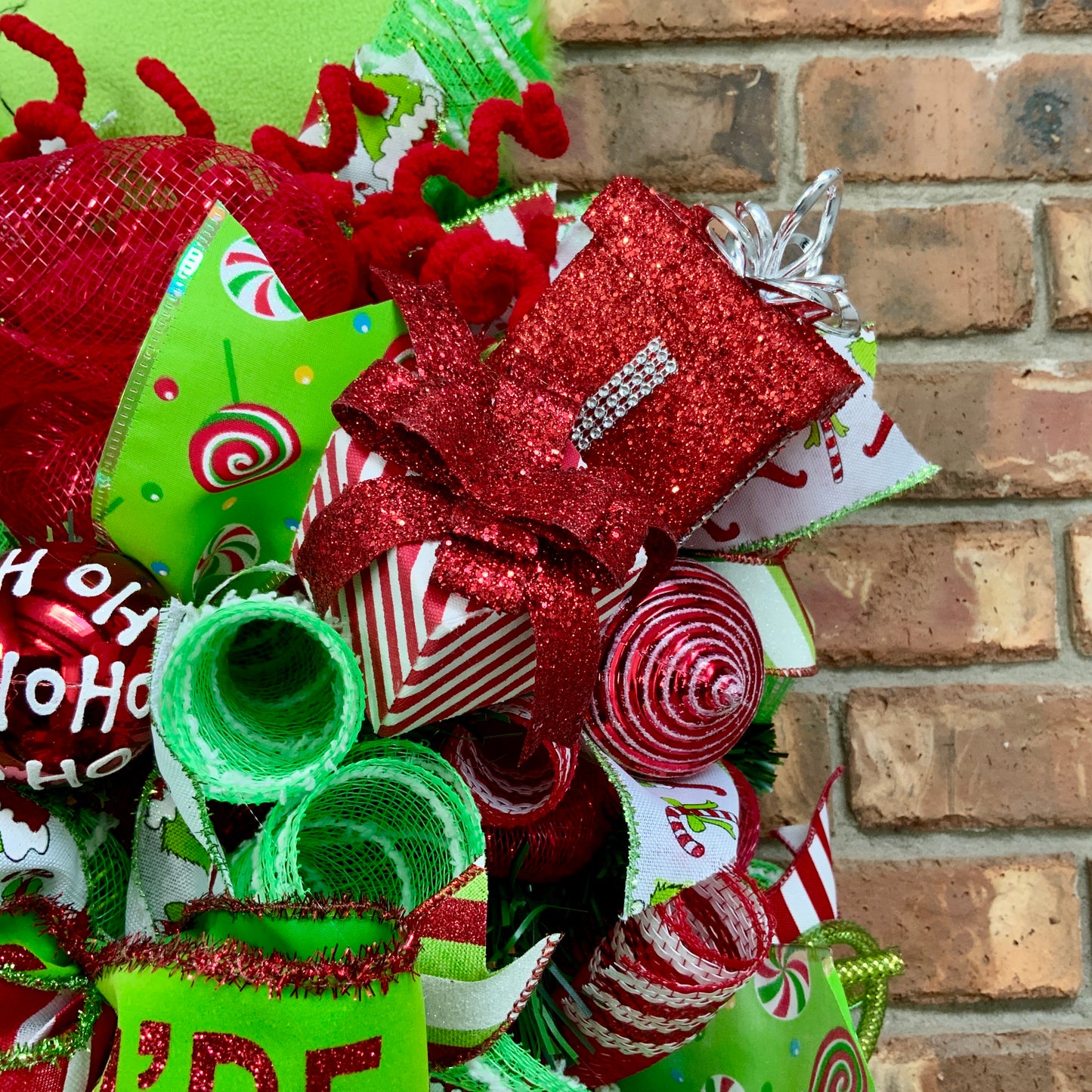 Grinch Swag, Large Grinch Door Hanger, Christmas Grinch Wreath, Custom Order