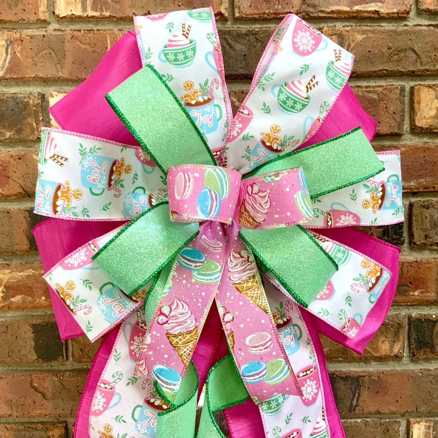 Christmas Bow for Lanterns, Gingerbread Bow, Christmas Mailbox Decor, Gingerbread Decor, Christmas Sconce Bow, Christmas Bow For Wreaths, 2024