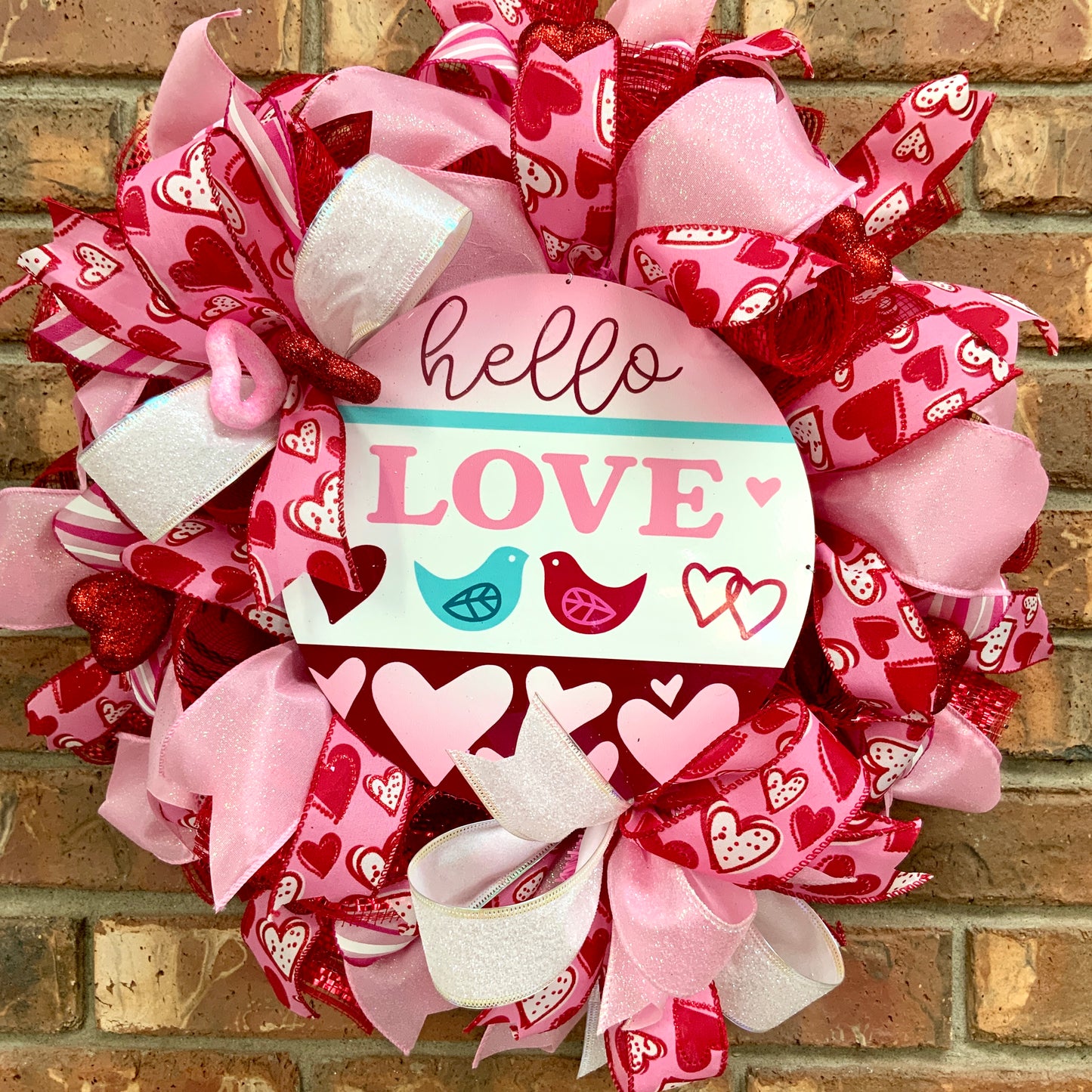 Valentines Day Wreath, Valentines Day Door Hanger, Valentine Love Wreath, Valentine Day Heart Wreath, Heart Wreath