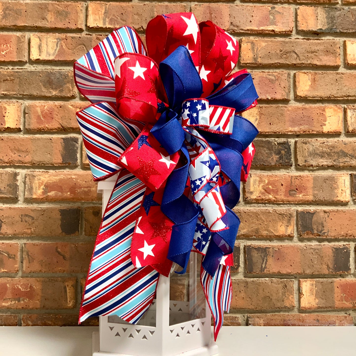 Patriotic Bow, American Bow, USA Bow, Fourth of July Sconce Bow, Independence Day Mailbox Bow, Patriotic Lantern Bow, Memorial Day Decor, Veterans Day Decor, 2024