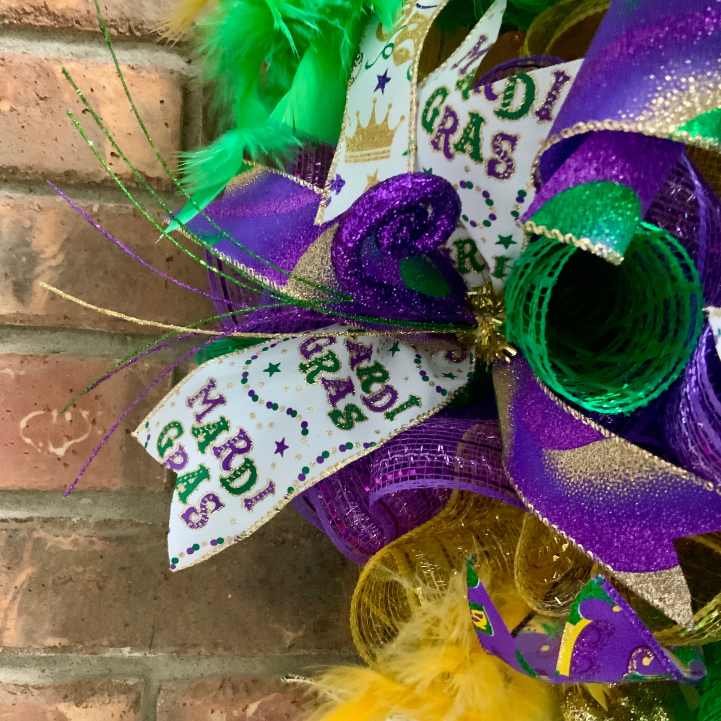 Mardi Gras Wreath, Mardi Gras Door Hanger, Mardi Gras Decor, New Orleans Decor, Mardi Gras Door Decoration