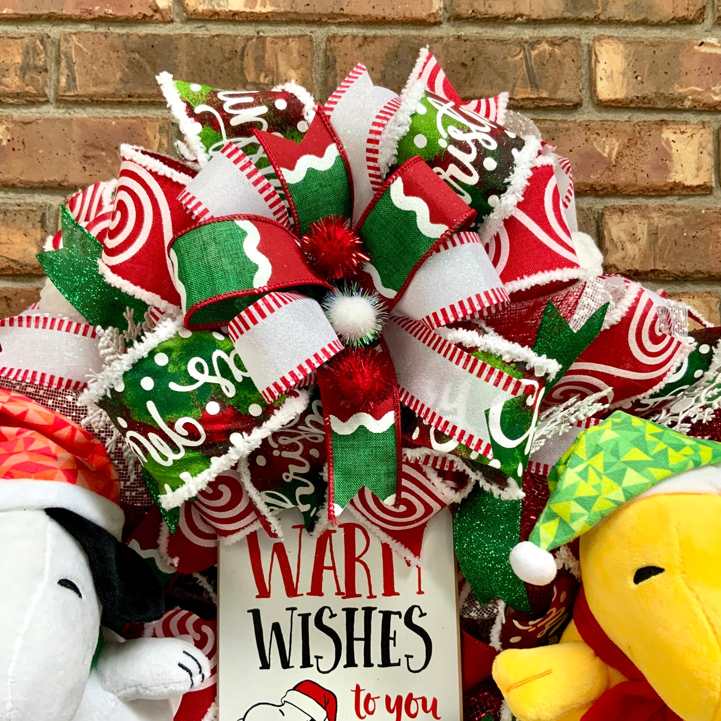 Christmas Snoopy Wreath, Christmas Snoopy Decor, Large Happy Holidays Wreath, Christmas Peanuts Decor, Snoopy and Woodstock Decor, Snoopy Merry Christmas Wreath, 2025