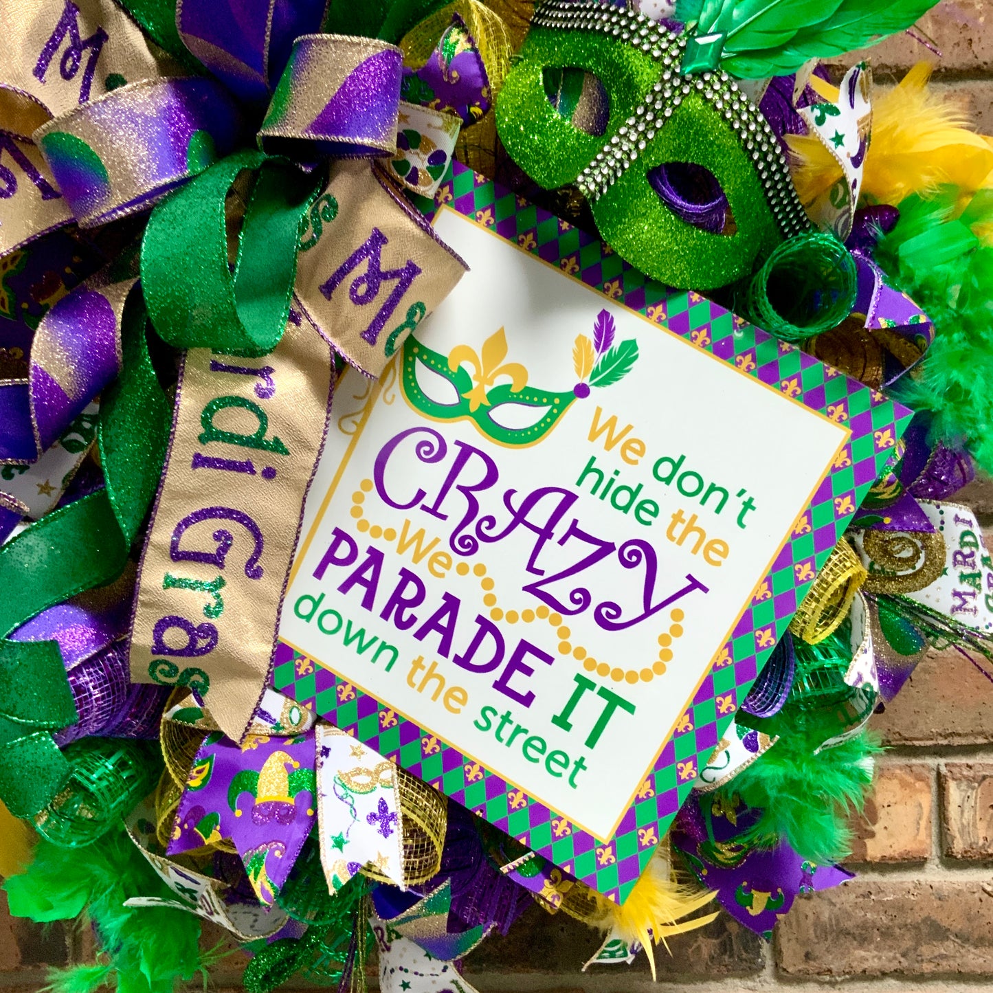 Mardi Gras Wreath, Mardi Gras Door Hanger, Mardi Gras Decor, New Orleans Decor, Mardi Gras Door Decoration