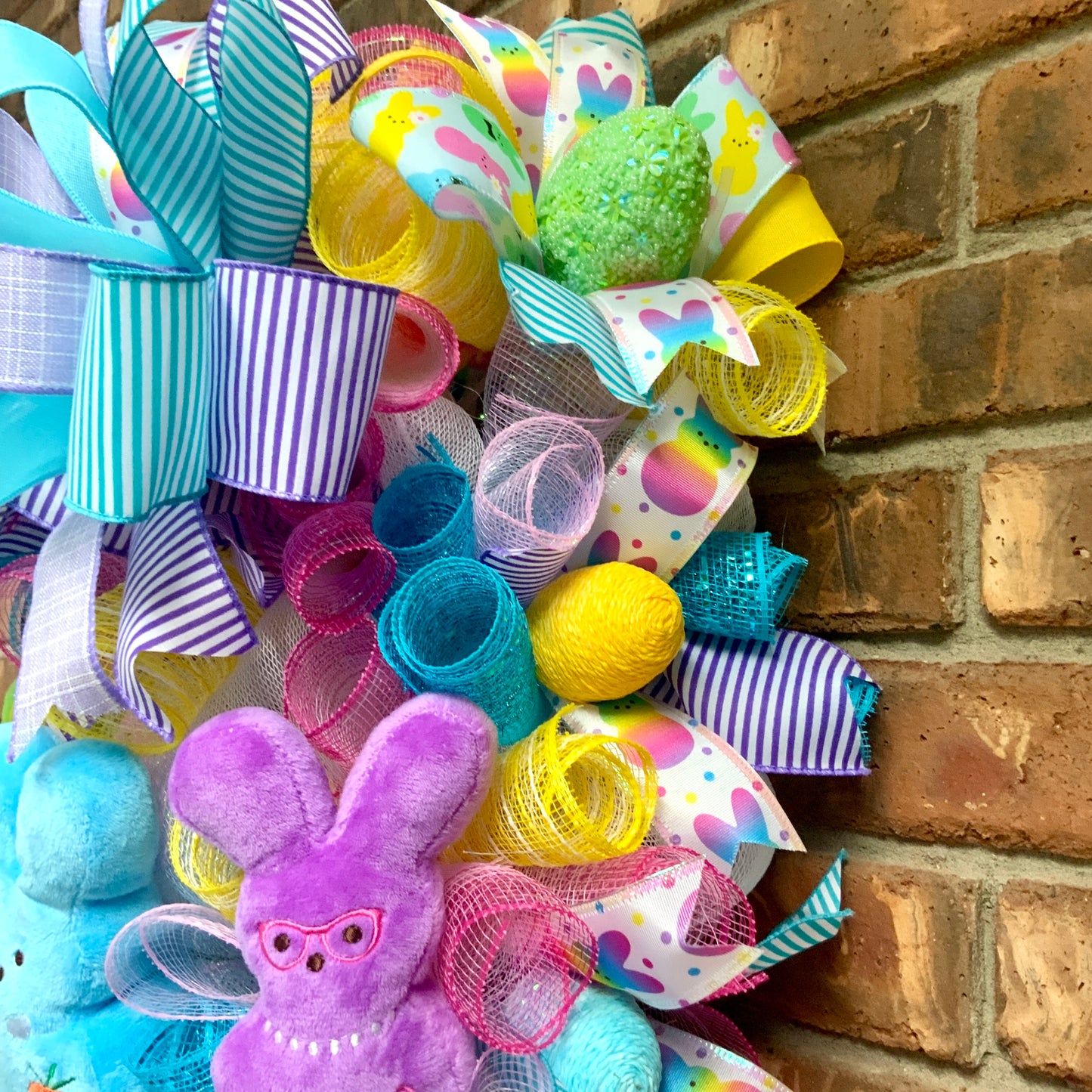 Easter Peeps Wreath, Easter Peeps Door Hanger, Easter Swag, Large Easter Wreath, Easter Bunny Swag, Easter Rabbit Wreath For Front Door