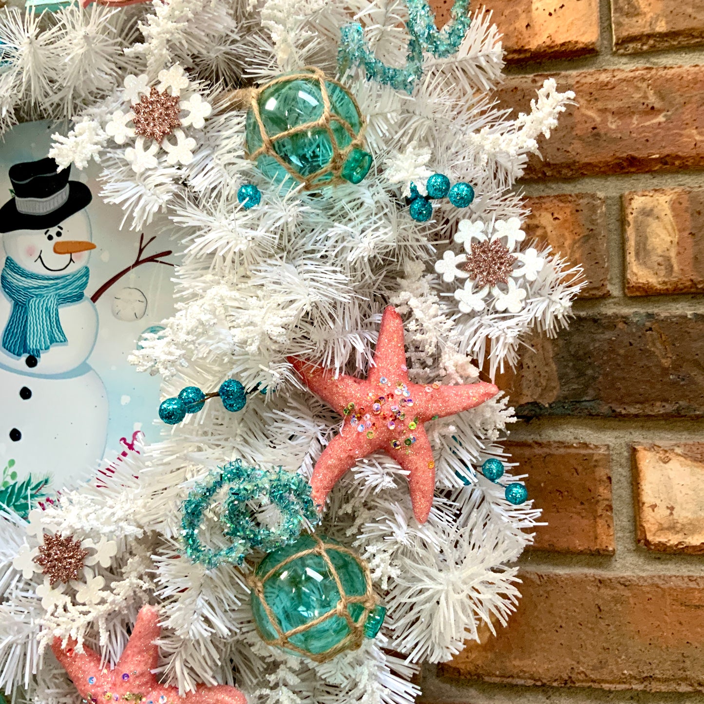Winter Beach Wreath, Coastal Winter Wreath, Noel Winter Wreath, Noel Christmas Wreath, White Christmas Door Hanger For Front Door