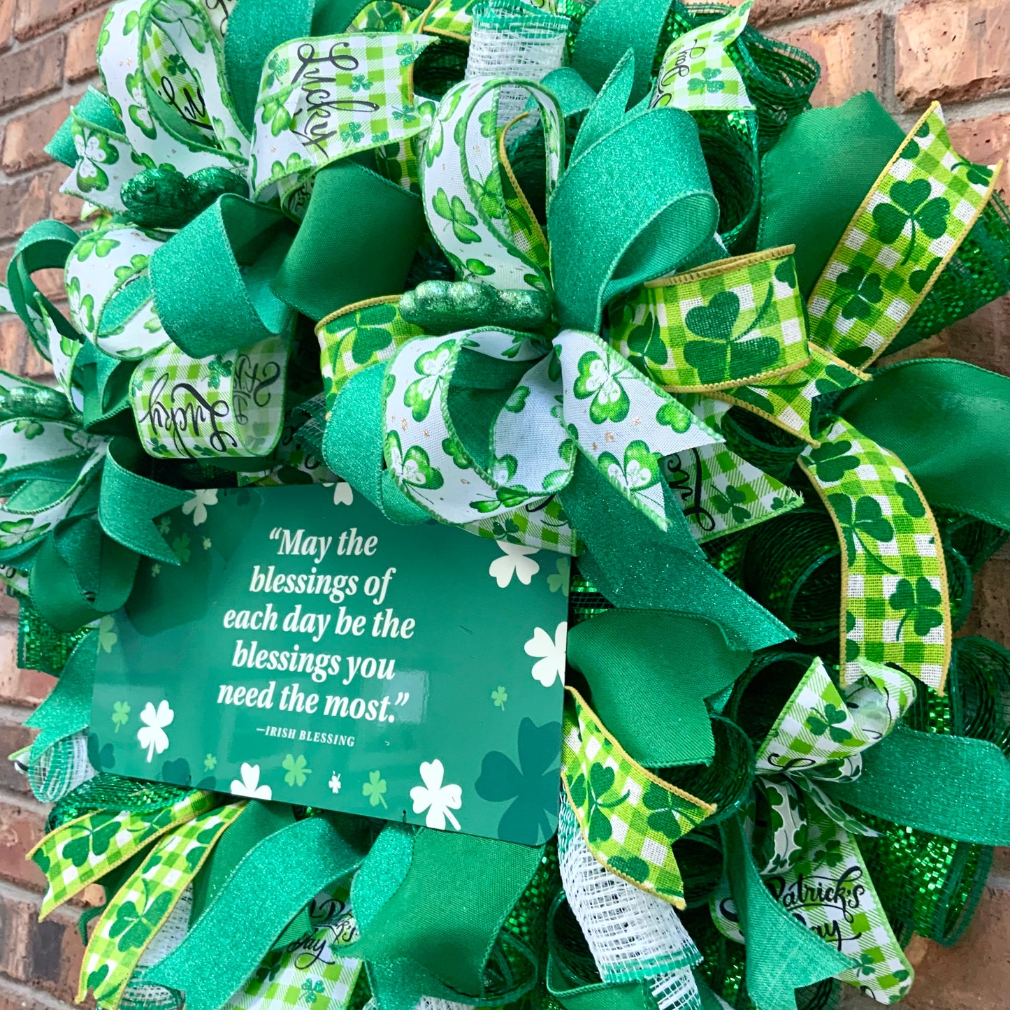 Irish Blessing Wreath, Irish Wreath, Shamrock Wreath, St Patrick Day Wreath, Irish Blessing Decor, St Patrick Day Decor, 2025