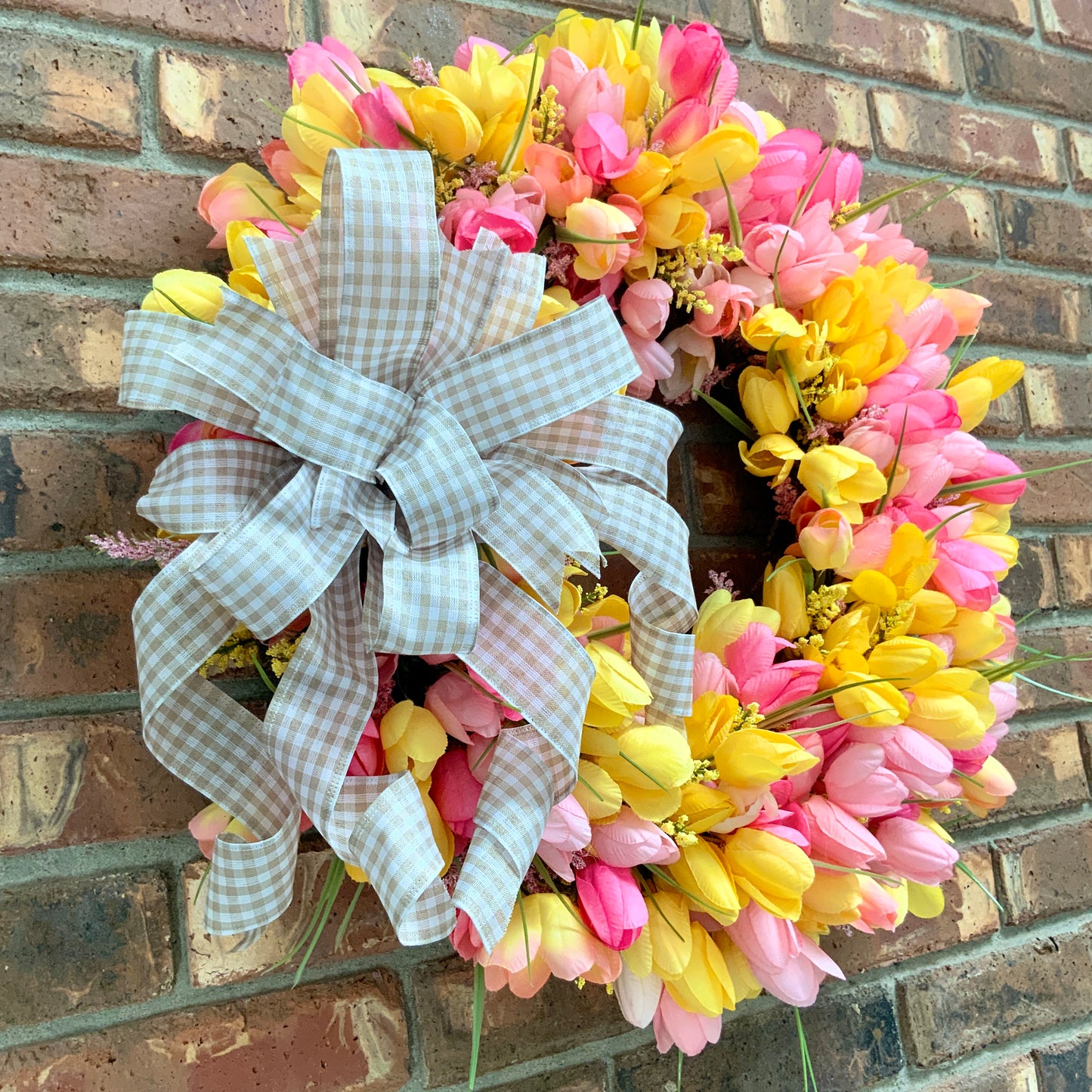 Tulip Wreath, Spring Tulip Wreath, Easter Tulip Wreath, Tulip Grapevine Wreath For Front Door, Easter Tulip Door Hanger, Spring Tulip Door Hanger