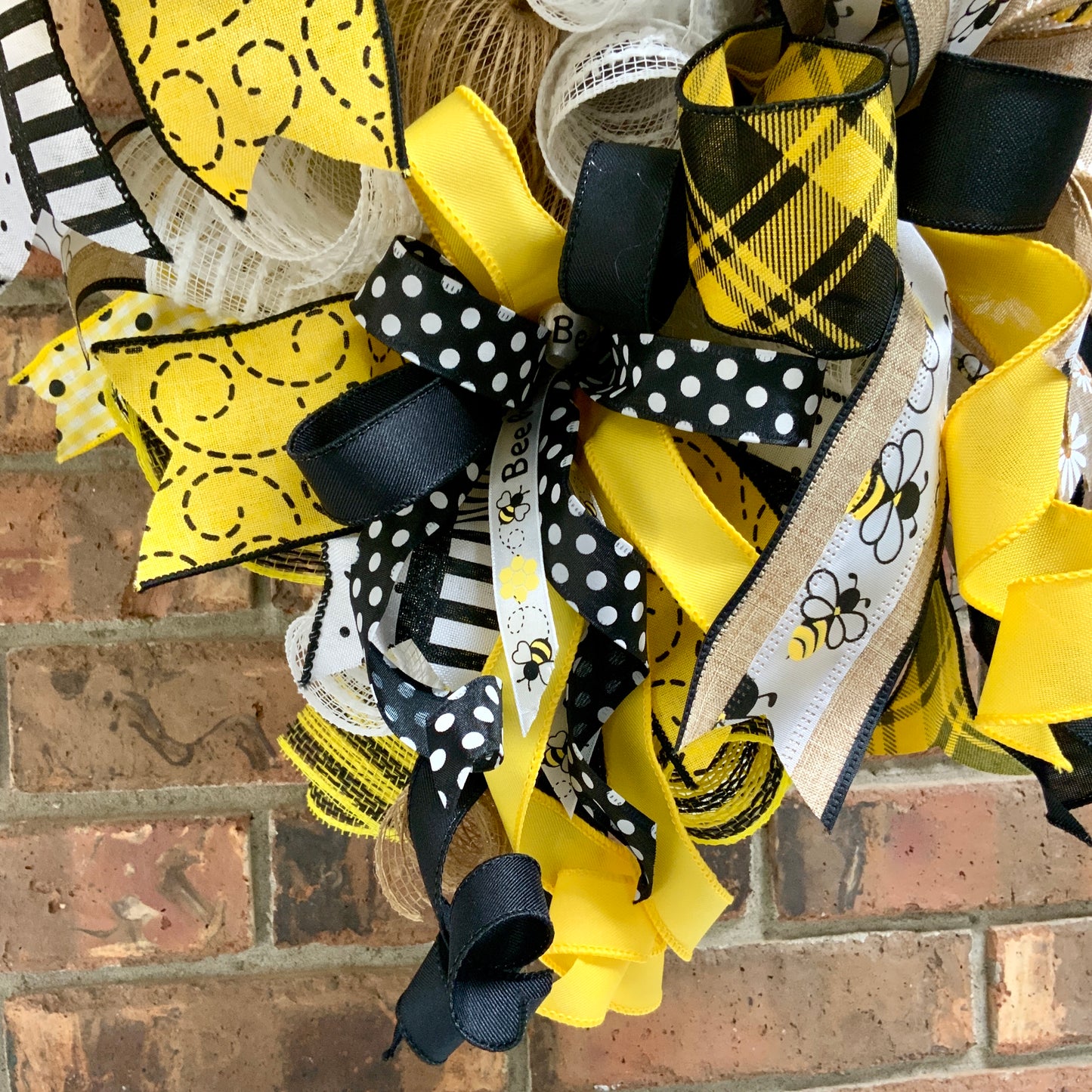 Bee Wreath, Bee Blessed Swag, Large Bee Door Hanger, Bee Hive Decor, Custom Order
